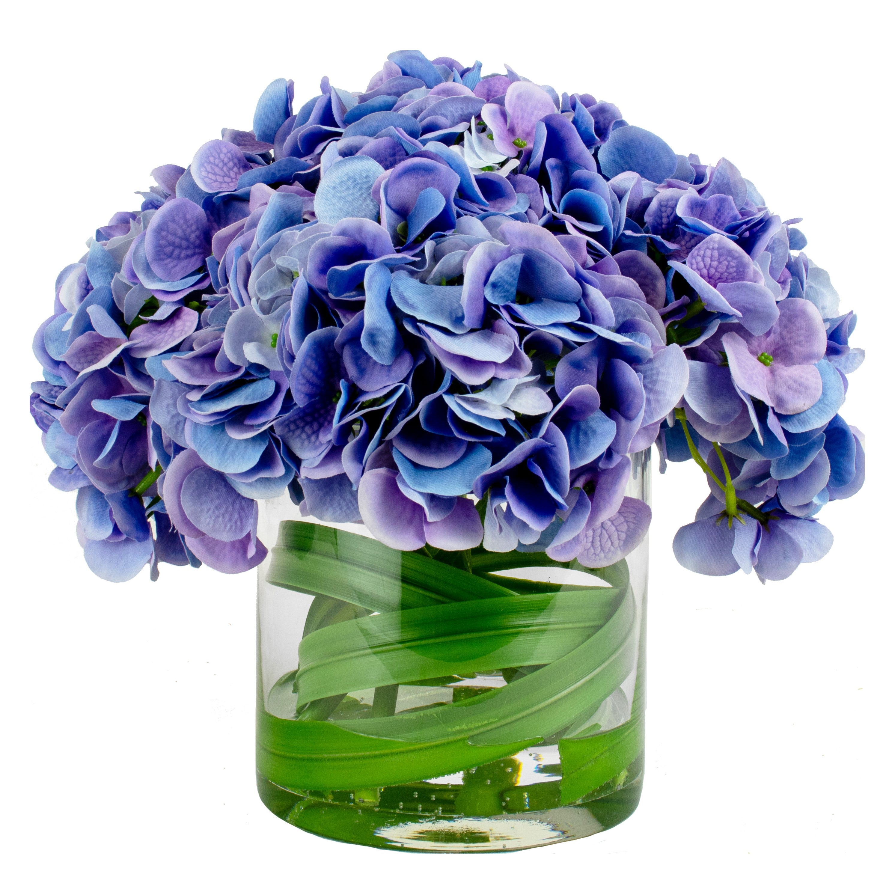 25cm Faux Dark Blue Hydrangea Arrangement