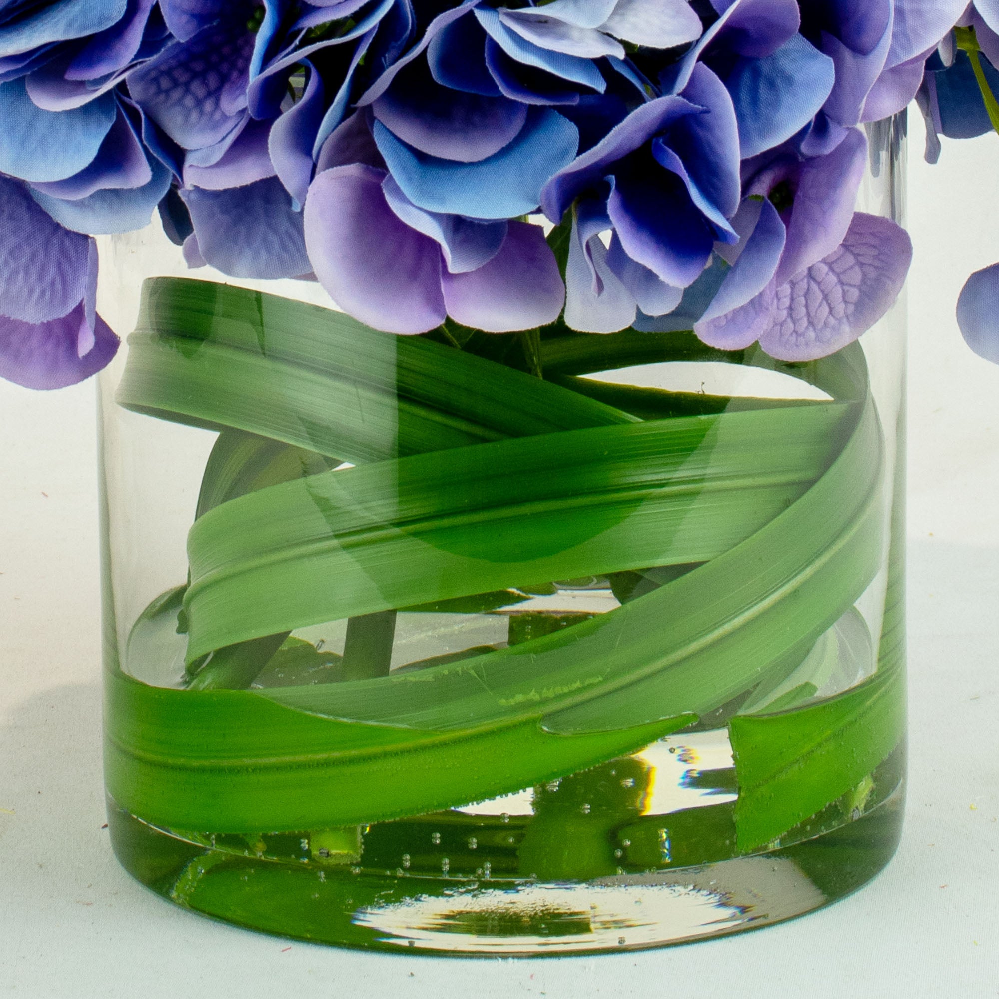 25cm Faux Dark Blue Hydrangea Arrangement