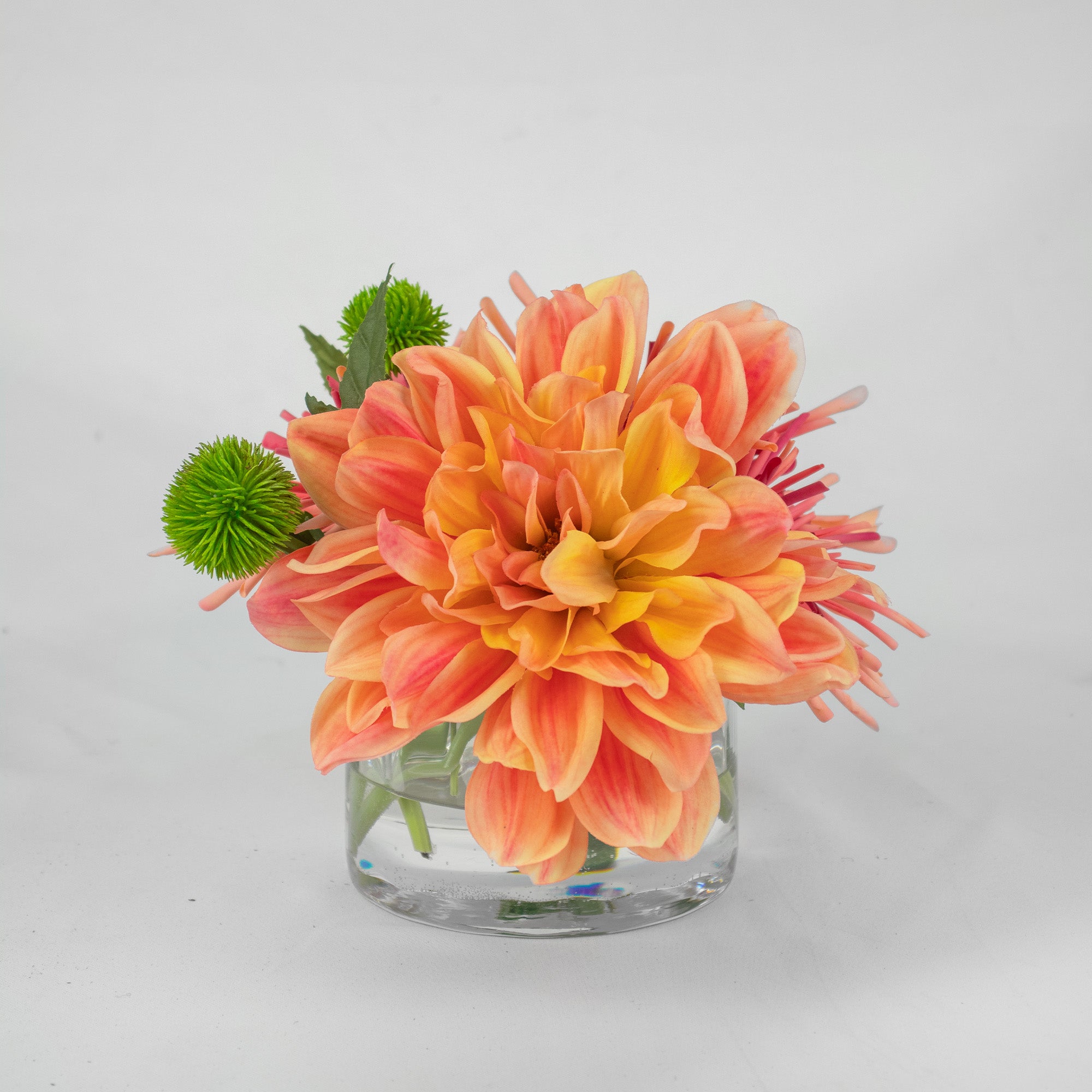 20cm Faux Dahlia & Spider Mum Arrangement