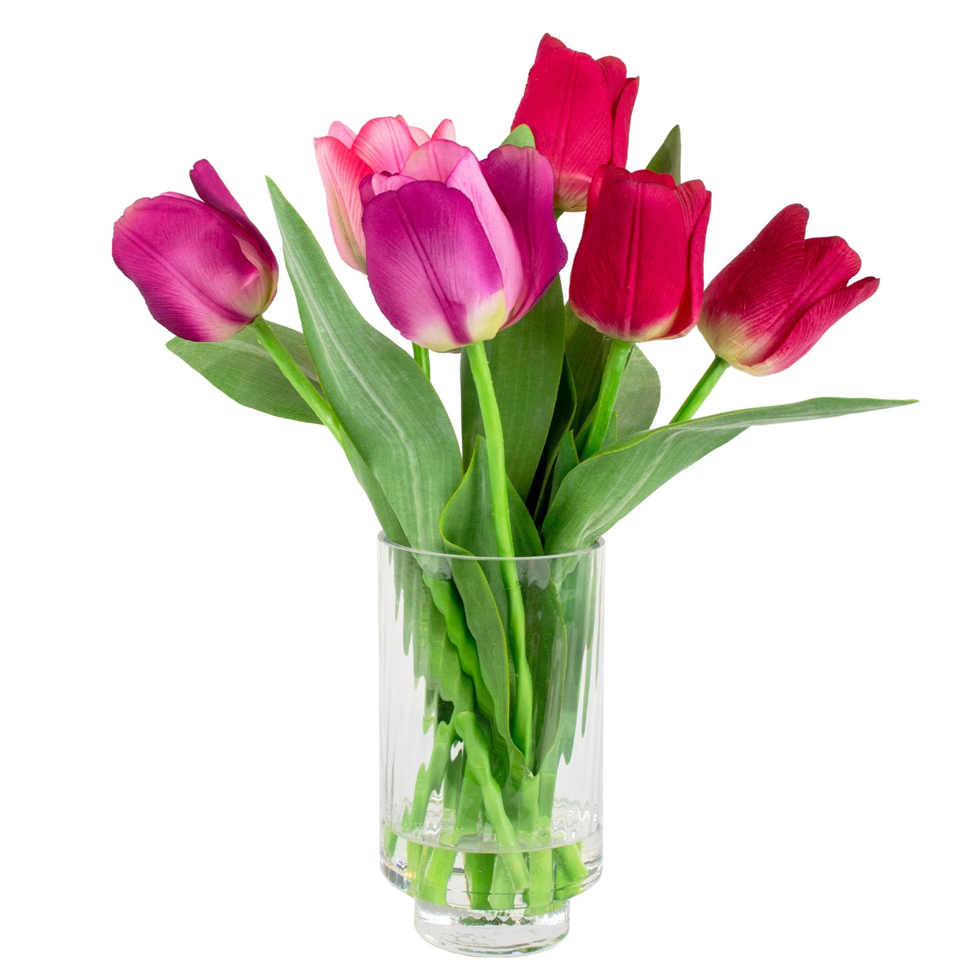 39cm Faux Pink Tulip Mix Arrangement