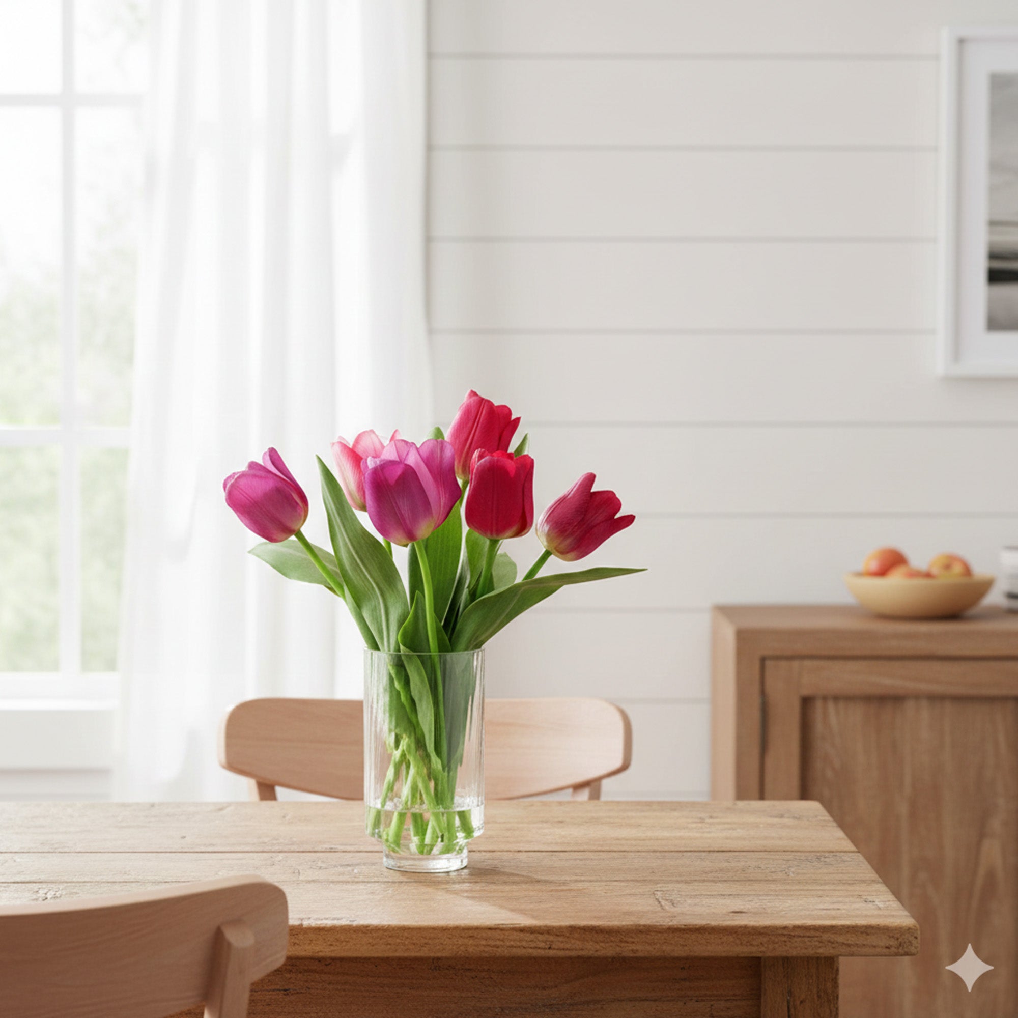 39cm Faux Pink Tulip Mix Arrangement