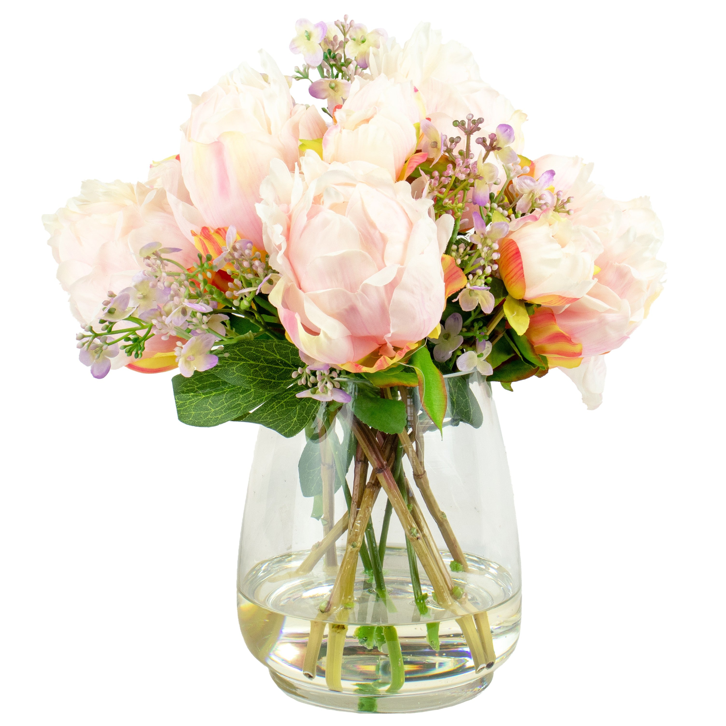 35cm Faux Pink Peony Arrangement