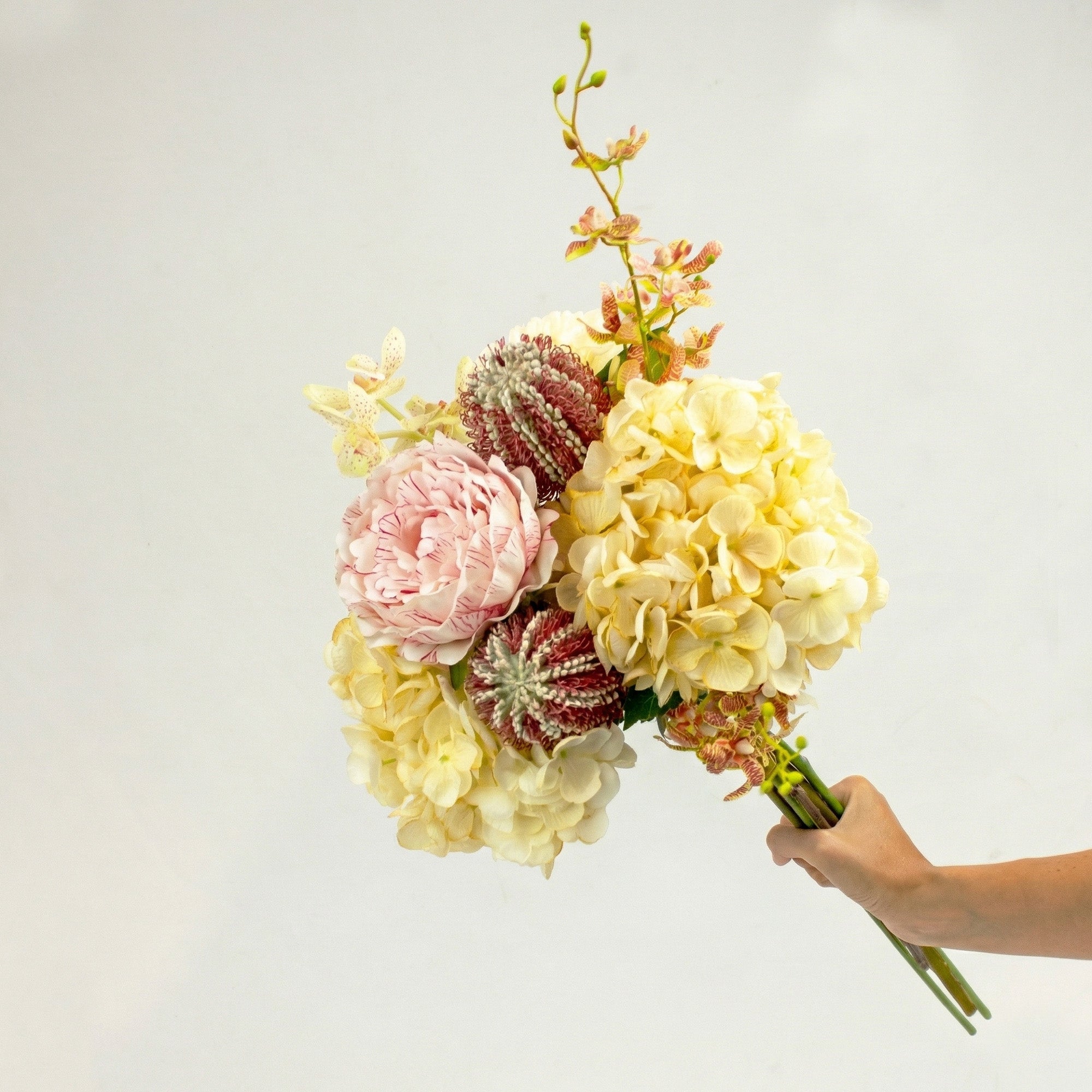 Classic Cream Garden Silk Flower Bouquet