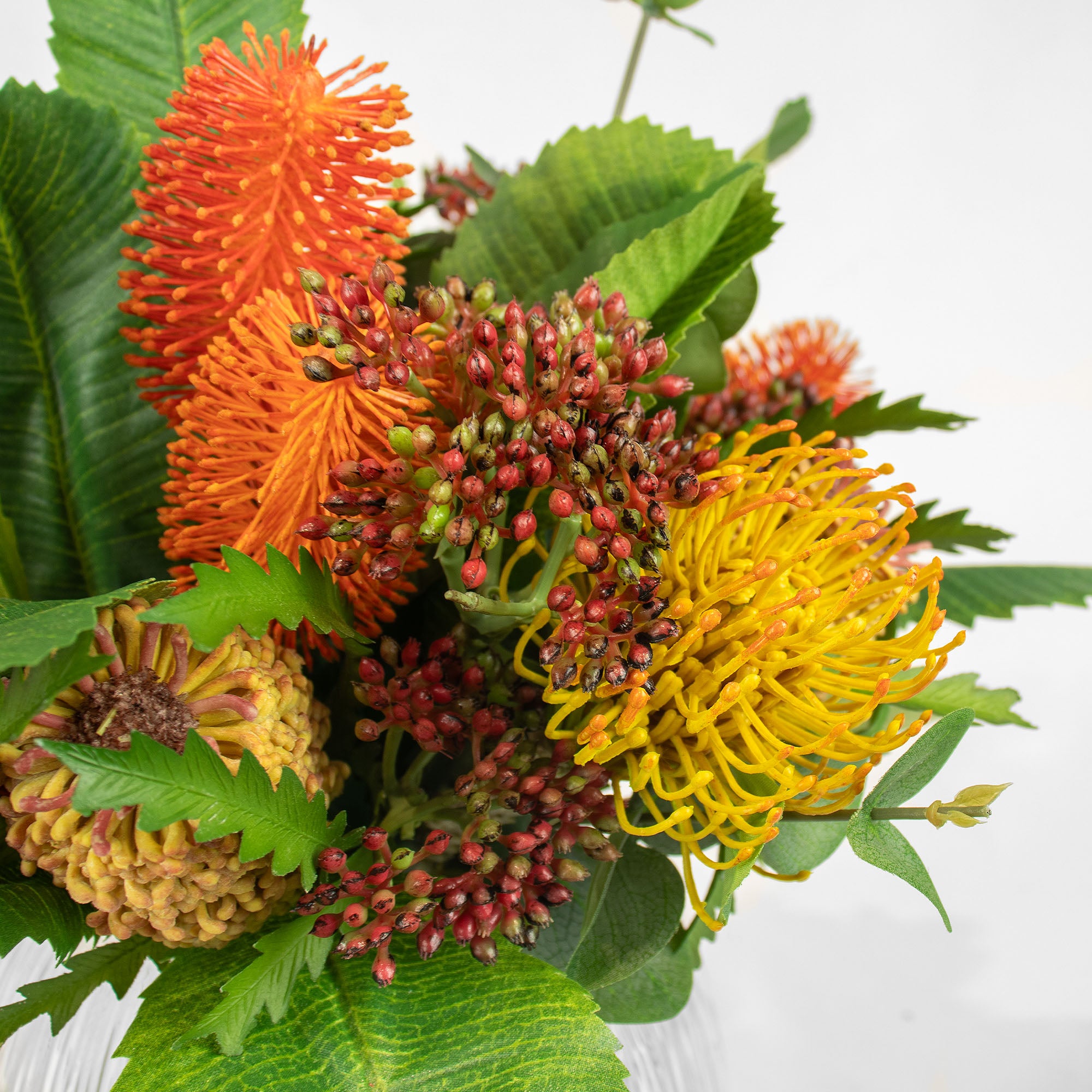 41cm Faux Banksia, Protea & Eucalyptus Arrangement