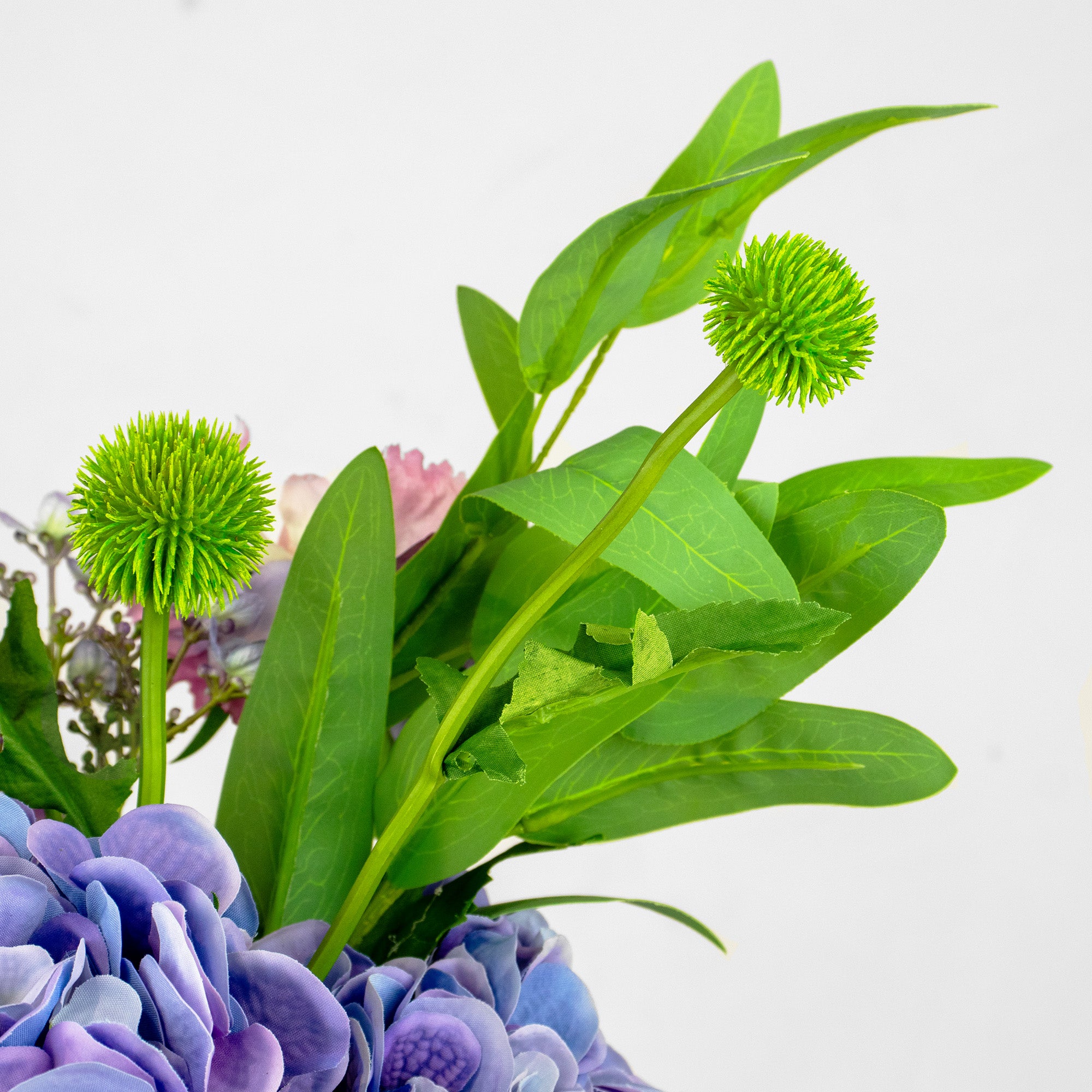 50cm Faux Purple Hydrangea & Scabiosa Arrangement