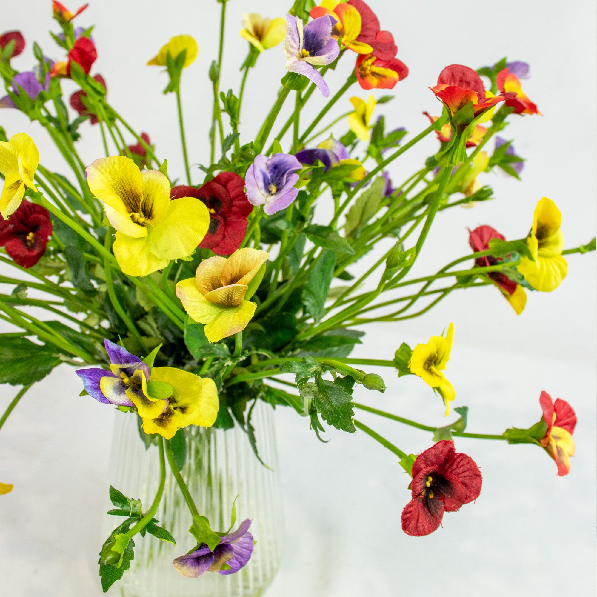 50cm Faux Mixed Pansy Arrangement