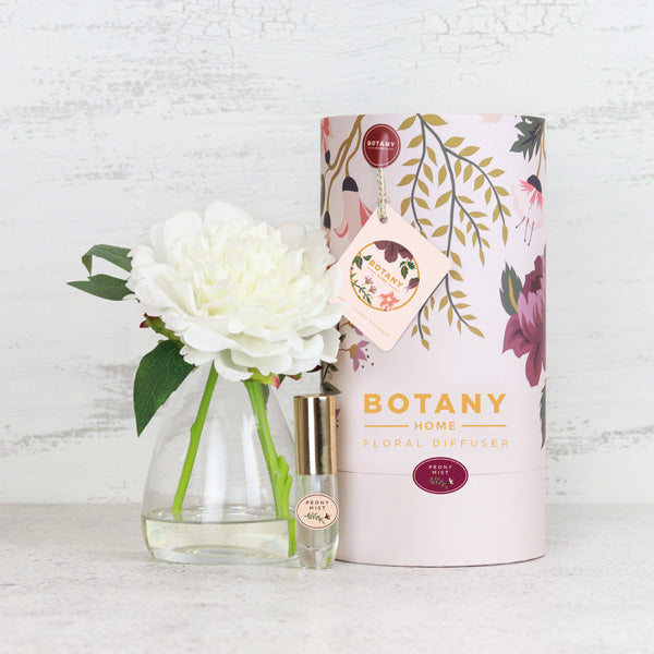 Fake white peony vase with perfume