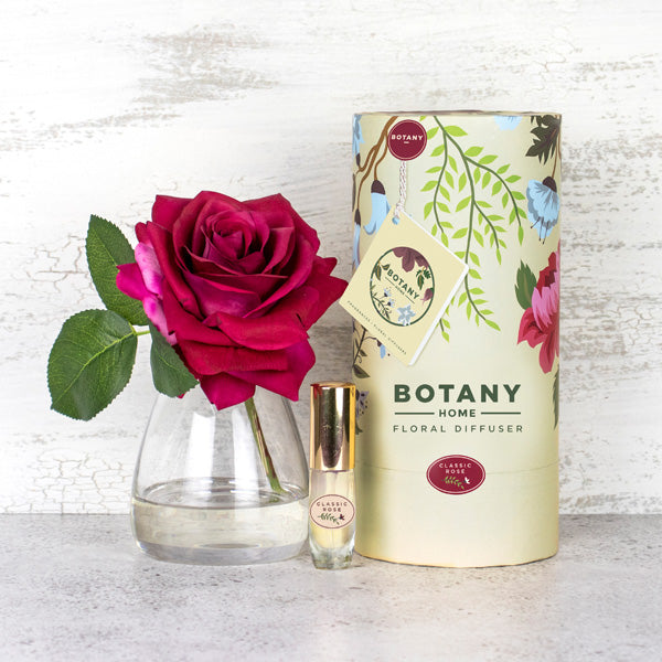 Artificial red rose flower box diffuser