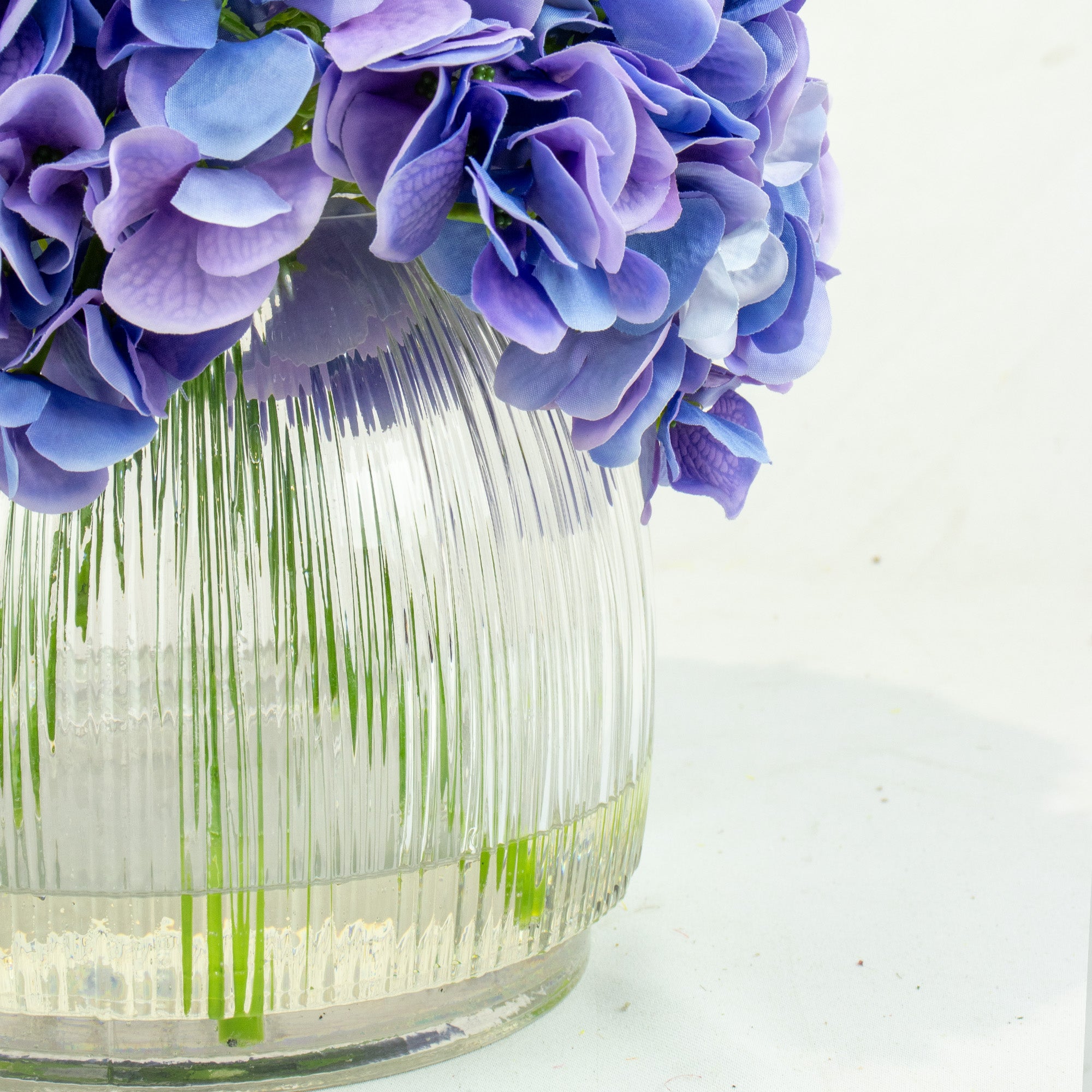 28cm Faux Dark Blue Hydrangea Arrangement