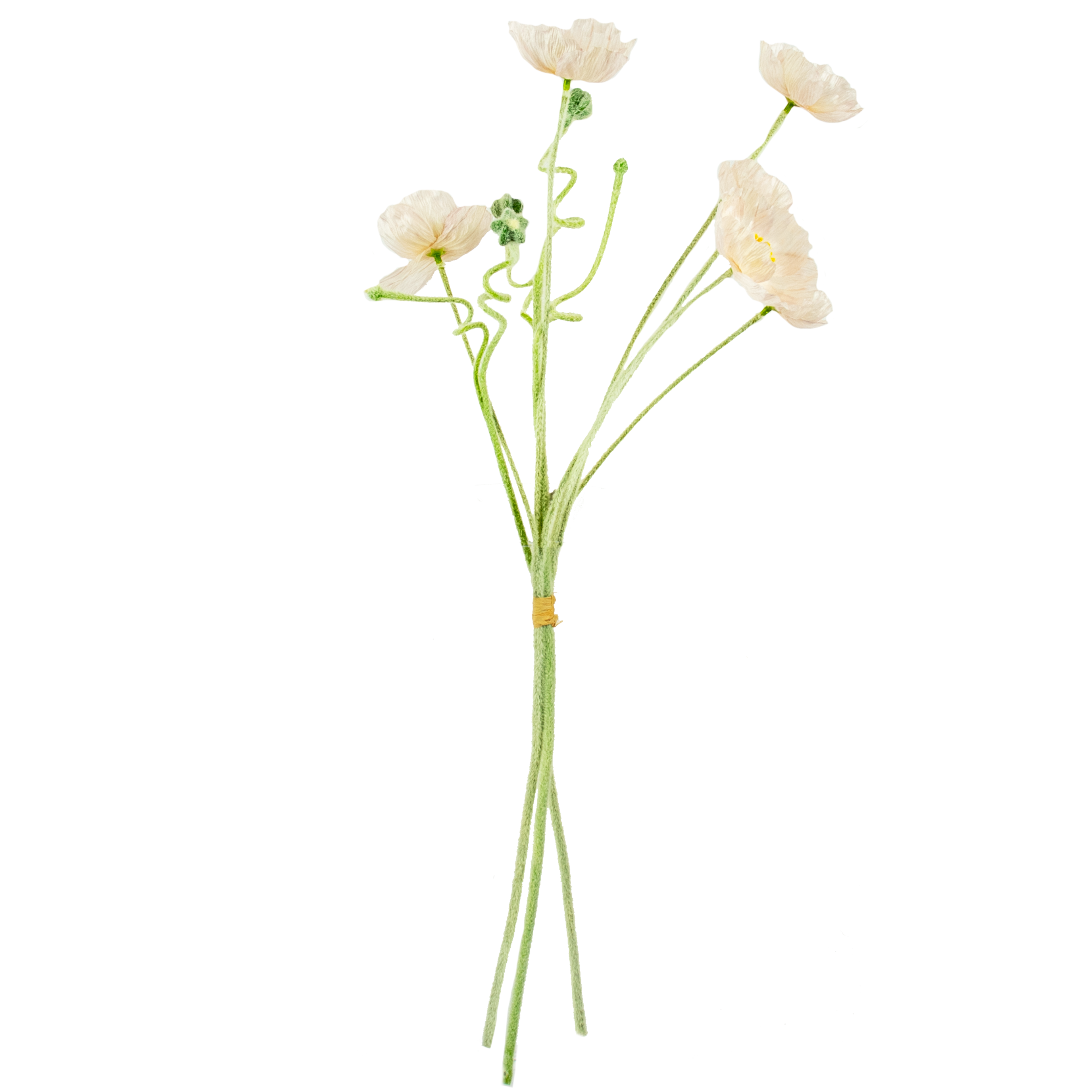 Poppy Flower & Bud Bundle - Light Pink