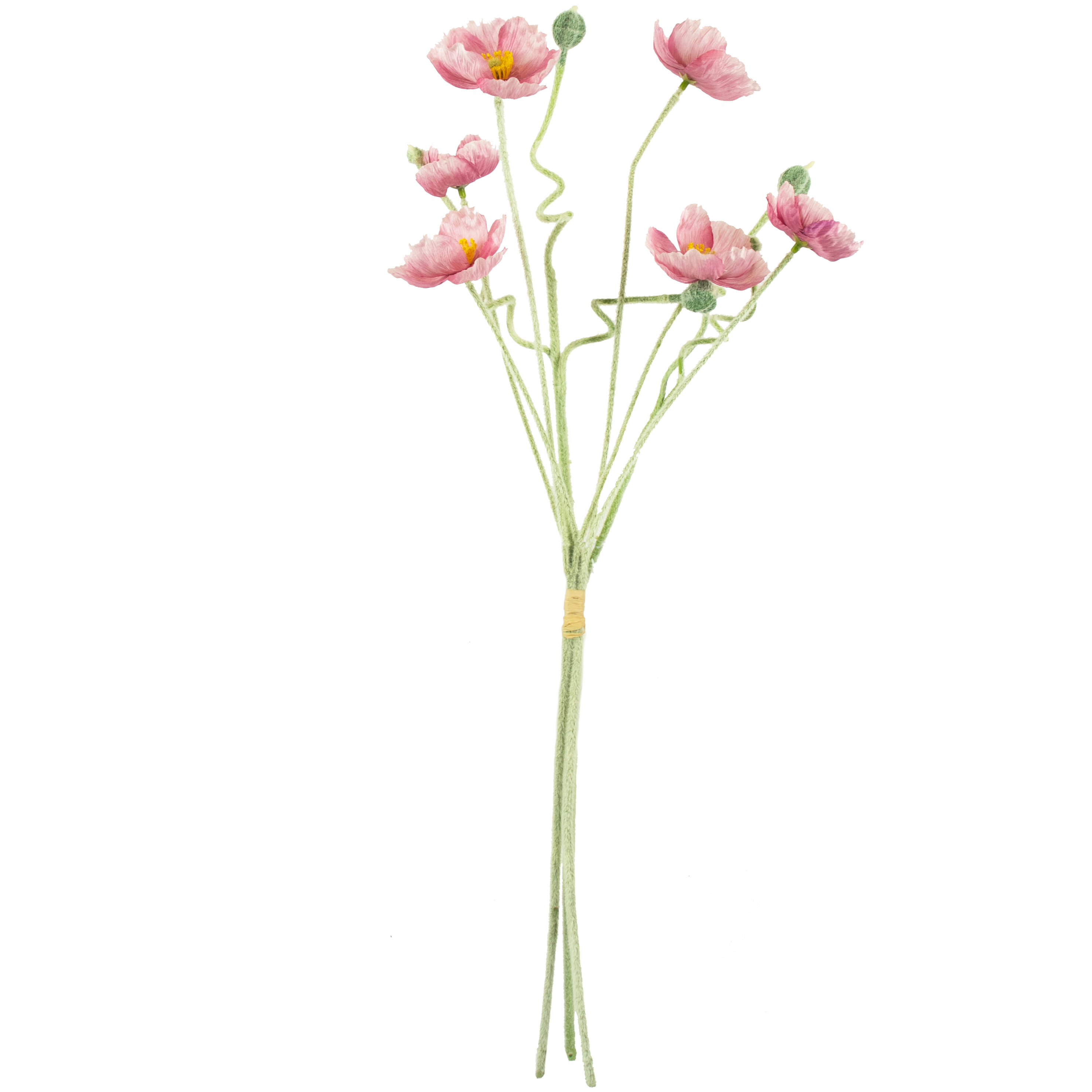 Poppy Flower & Bud Bundle - Pink