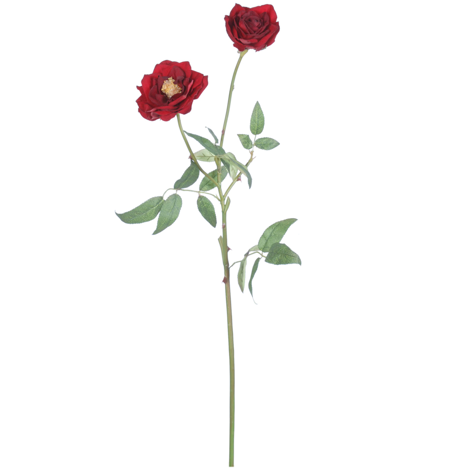 Rose Flower Spray - Dark Red