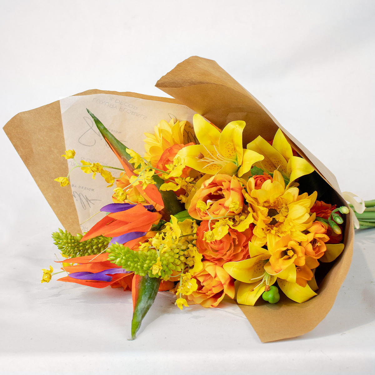 Tropical Sunburst Silk Flower Bouquet