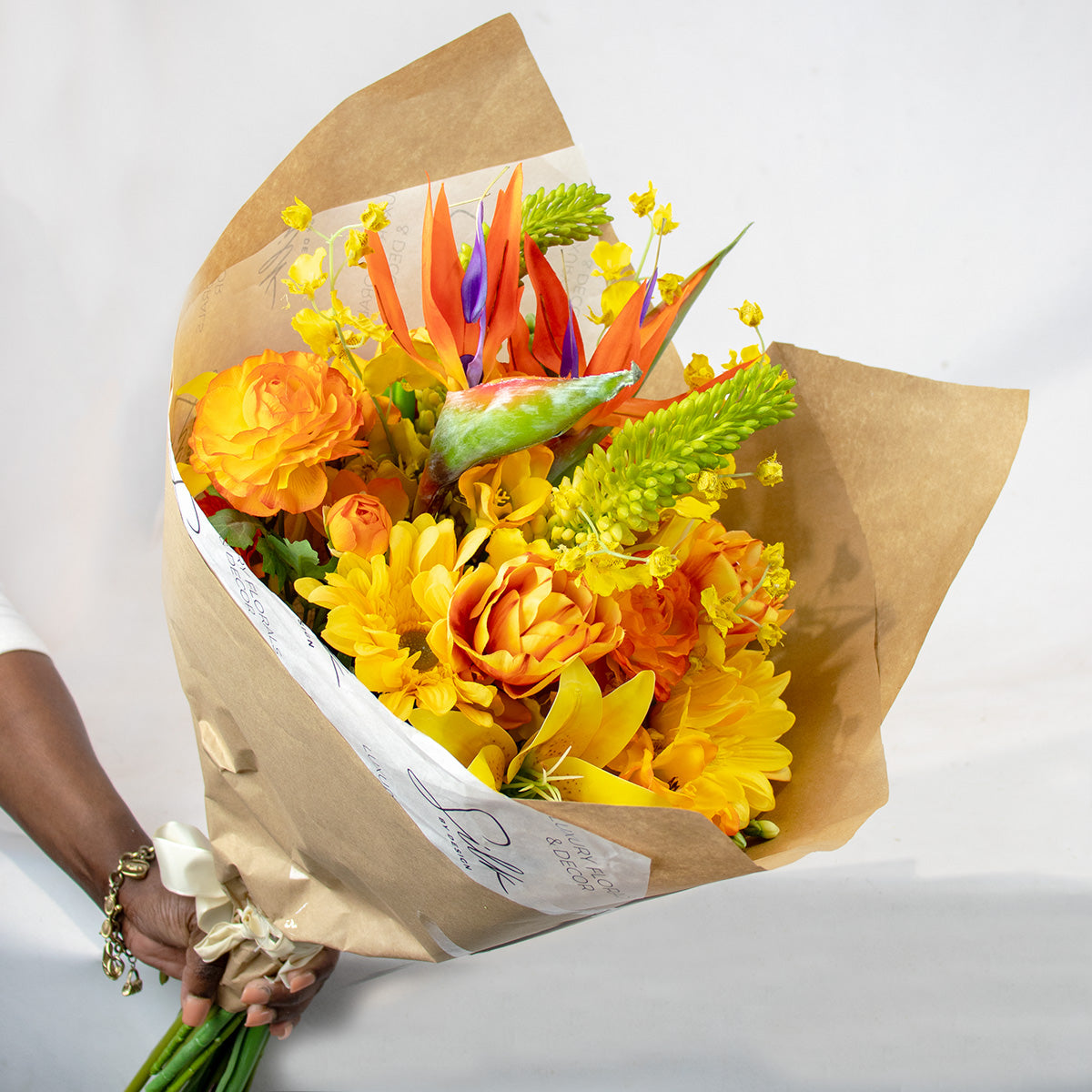 Tropical Sunburst Silk Flower Bouquet
