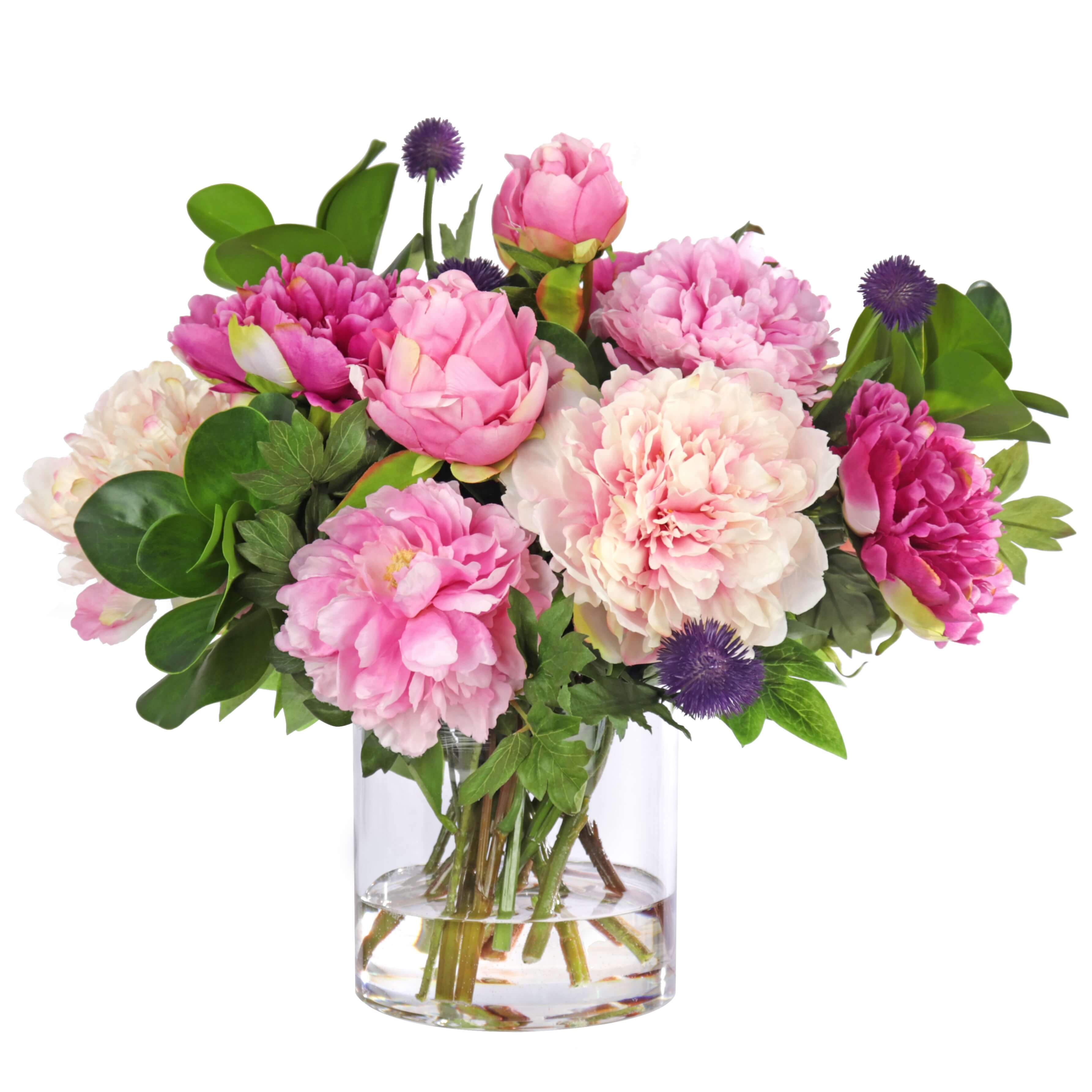 Artificial silk mixed peony flower arrangement