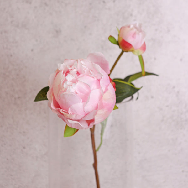 Pink artificial Peony stem