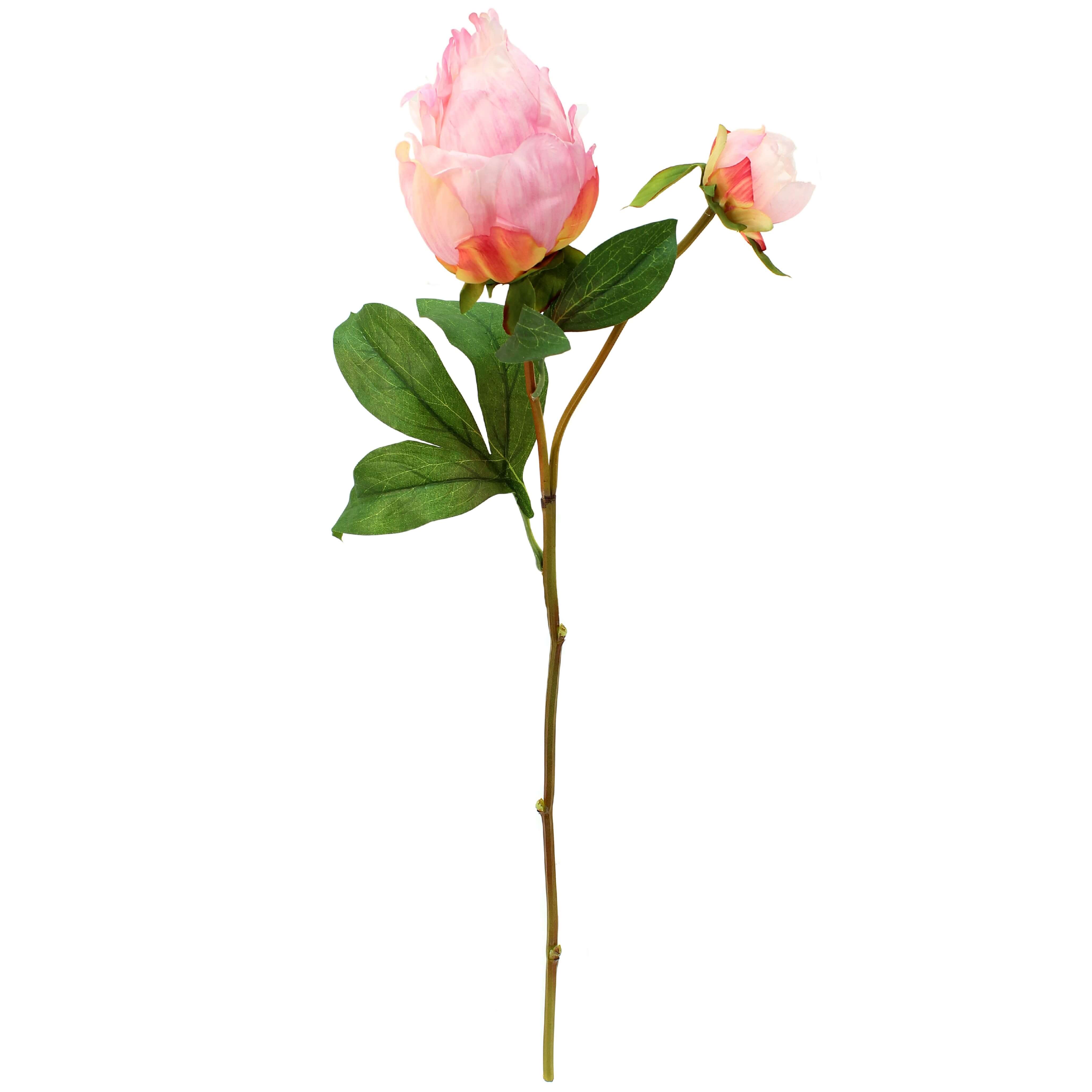 Pink artificial Peony stem