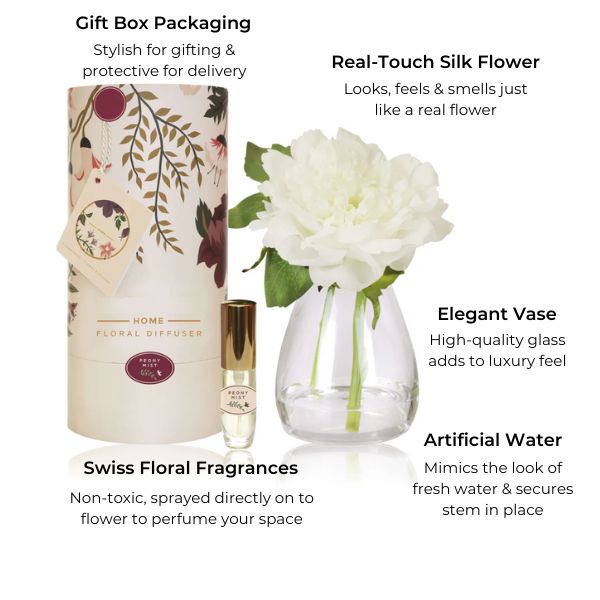fake peony flower arrangement