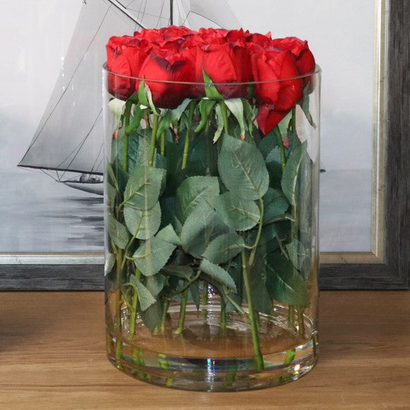 Artificial red rose flower arrangement