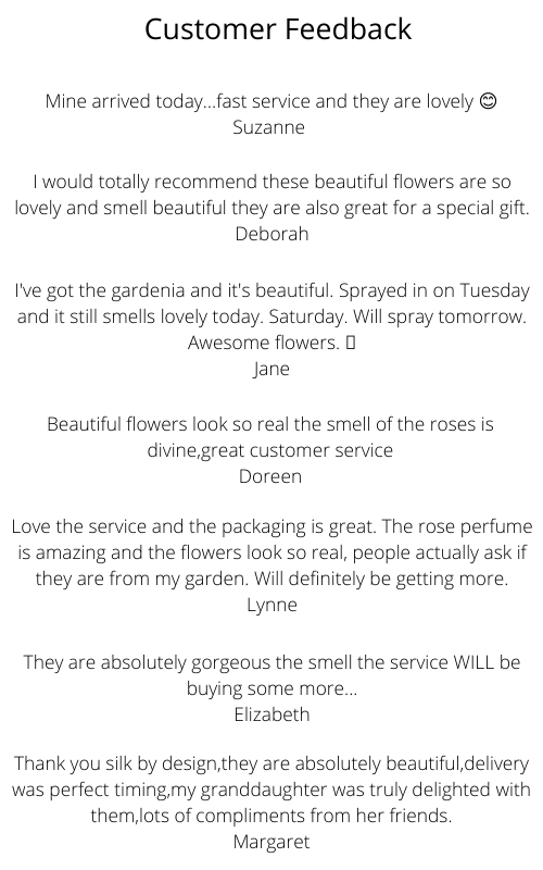Silk flowers with perfume