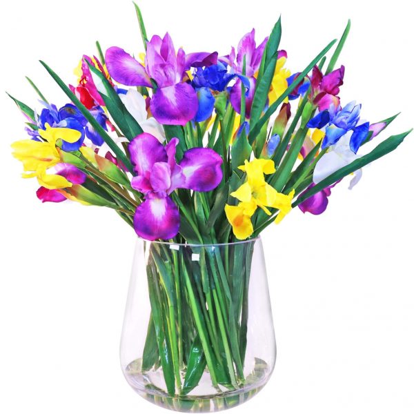 Artificial flower arrangement with Irsi Flowers