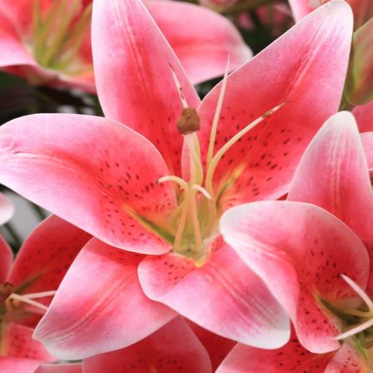Artificial pink lily arrangement