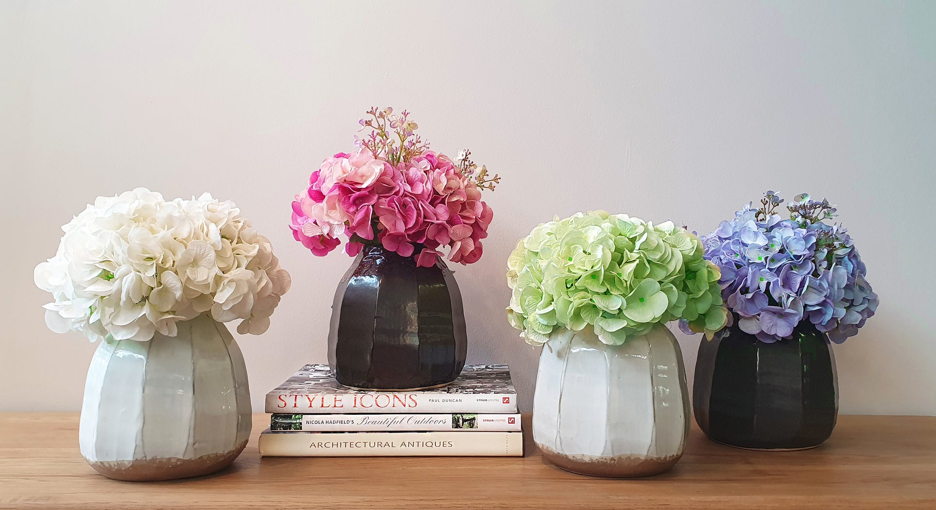 Artificial hydrangea arrangement