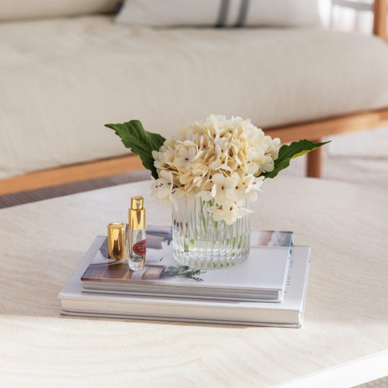 Fake hydrangea flowers with perfume