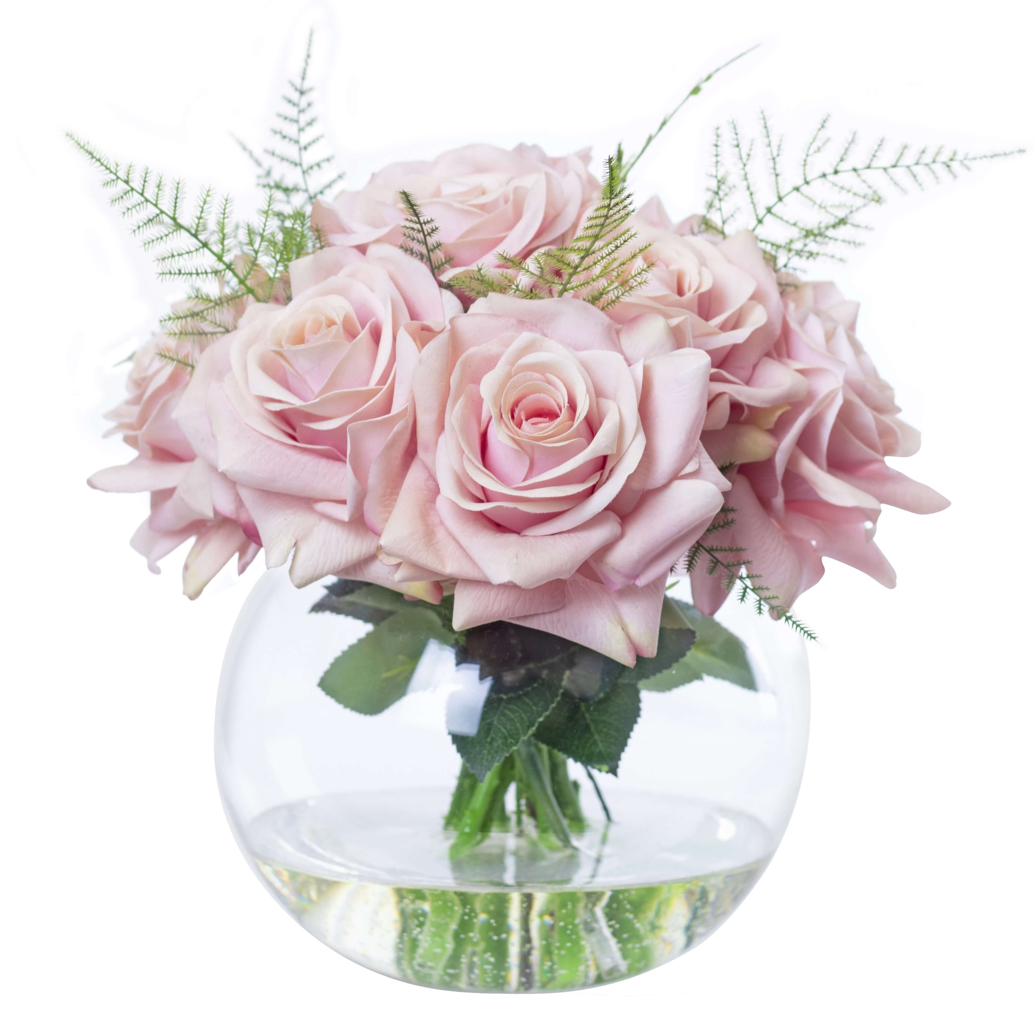 Artificial pink rose arrangement