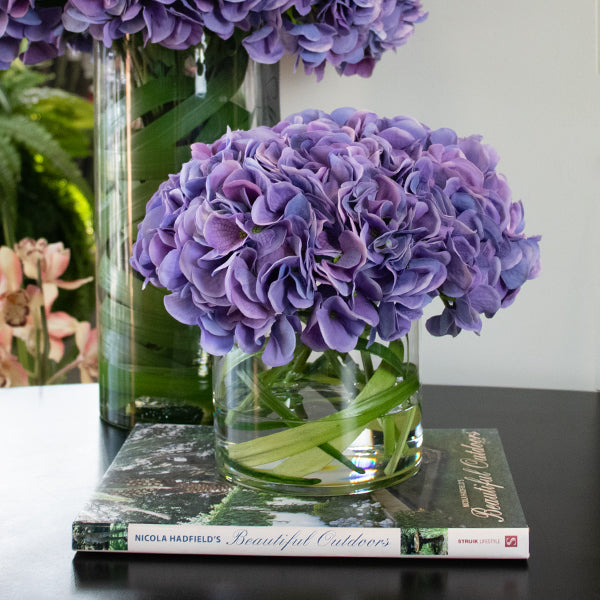 Fake purple hydrangea flowers real touch
