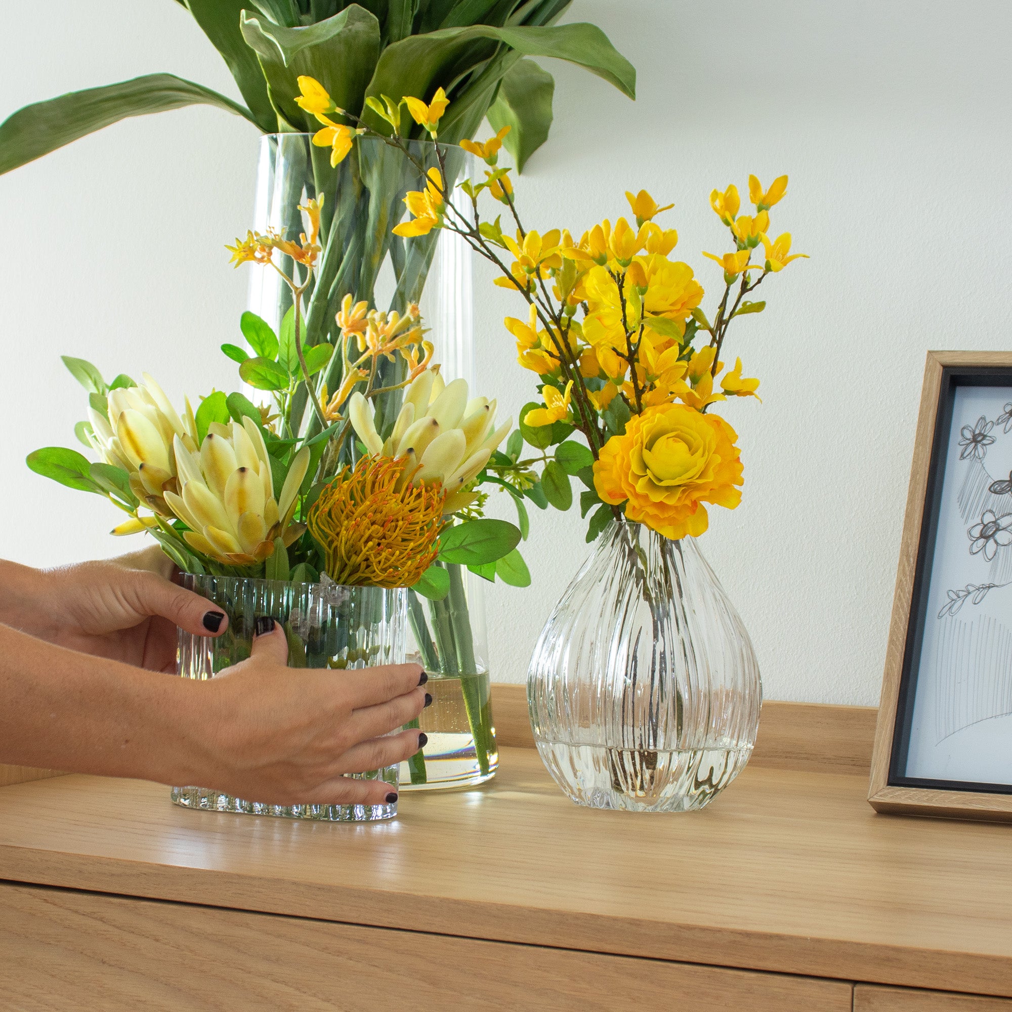 47cm Faux Forsythia Arrangement