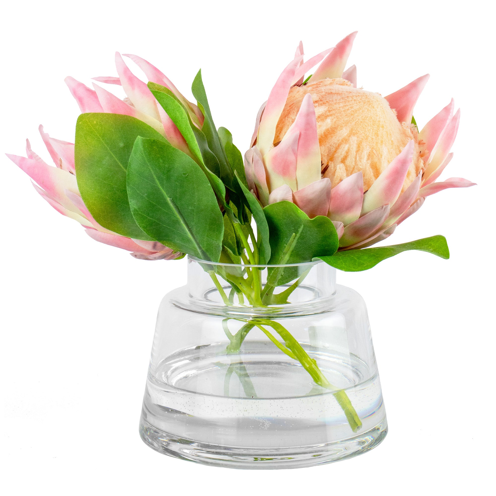 28cm Faux Pink Protea Arrangement