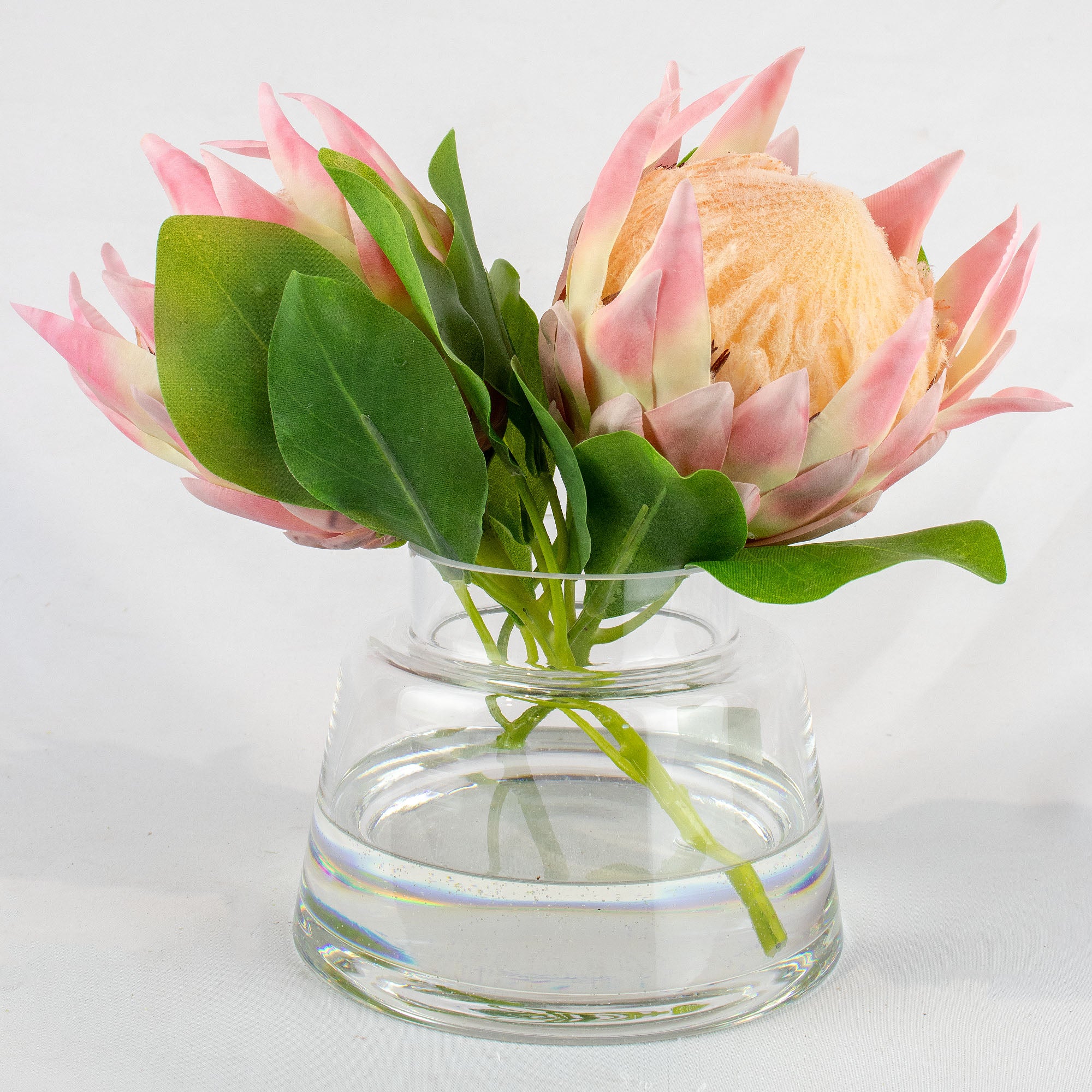 28cm Faux Pink Protea Arrangement
