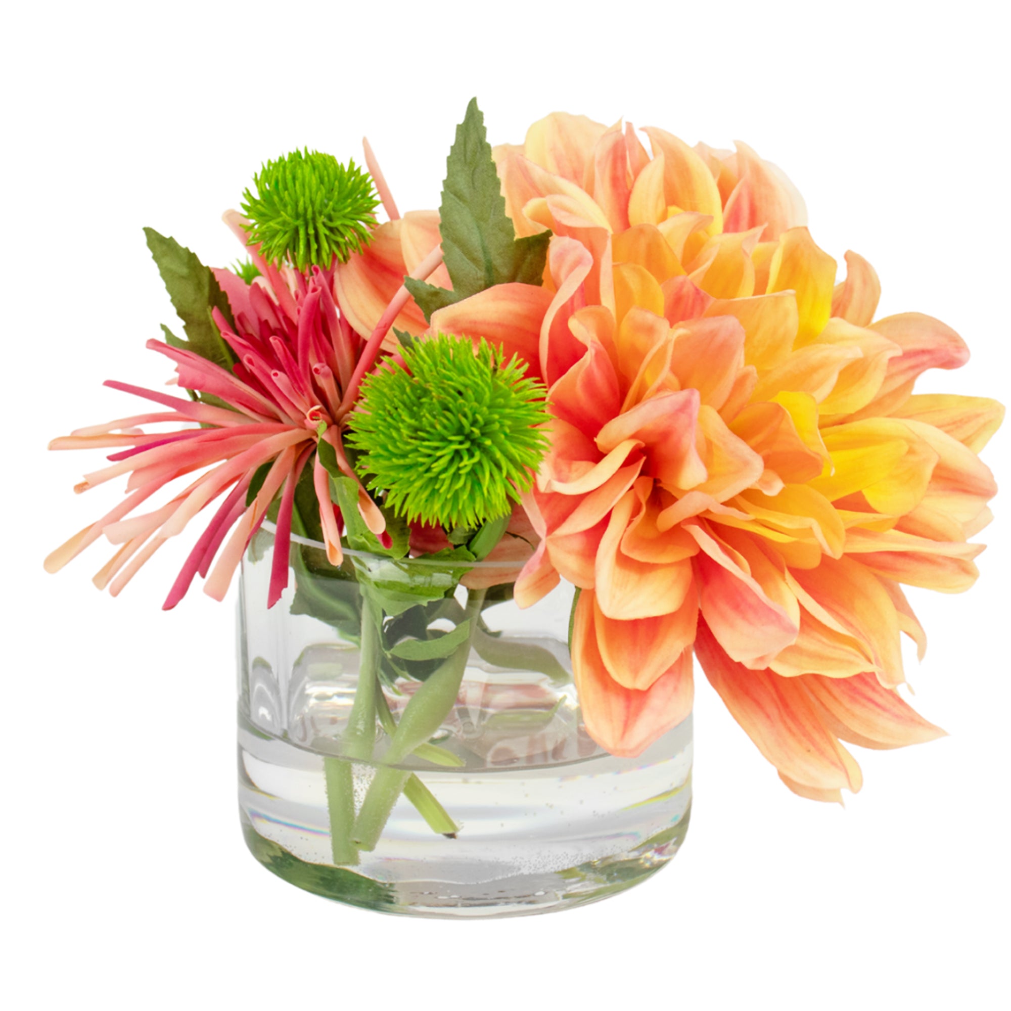 20cm Faux Dahlia & Spider Mum Arrangement
