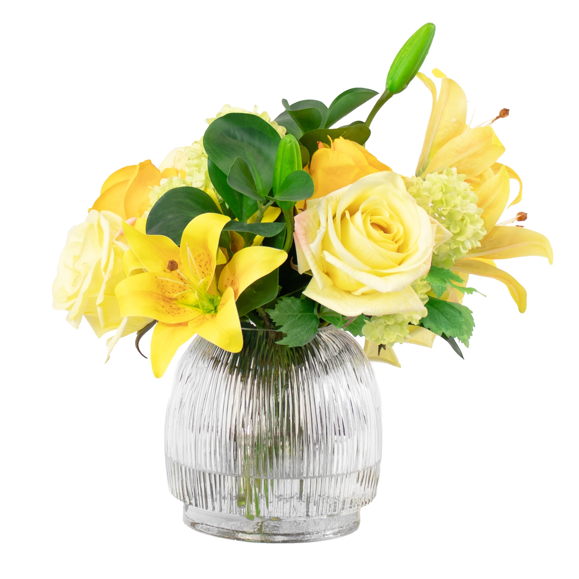 43cm Faux Lily & Rose Arrangement