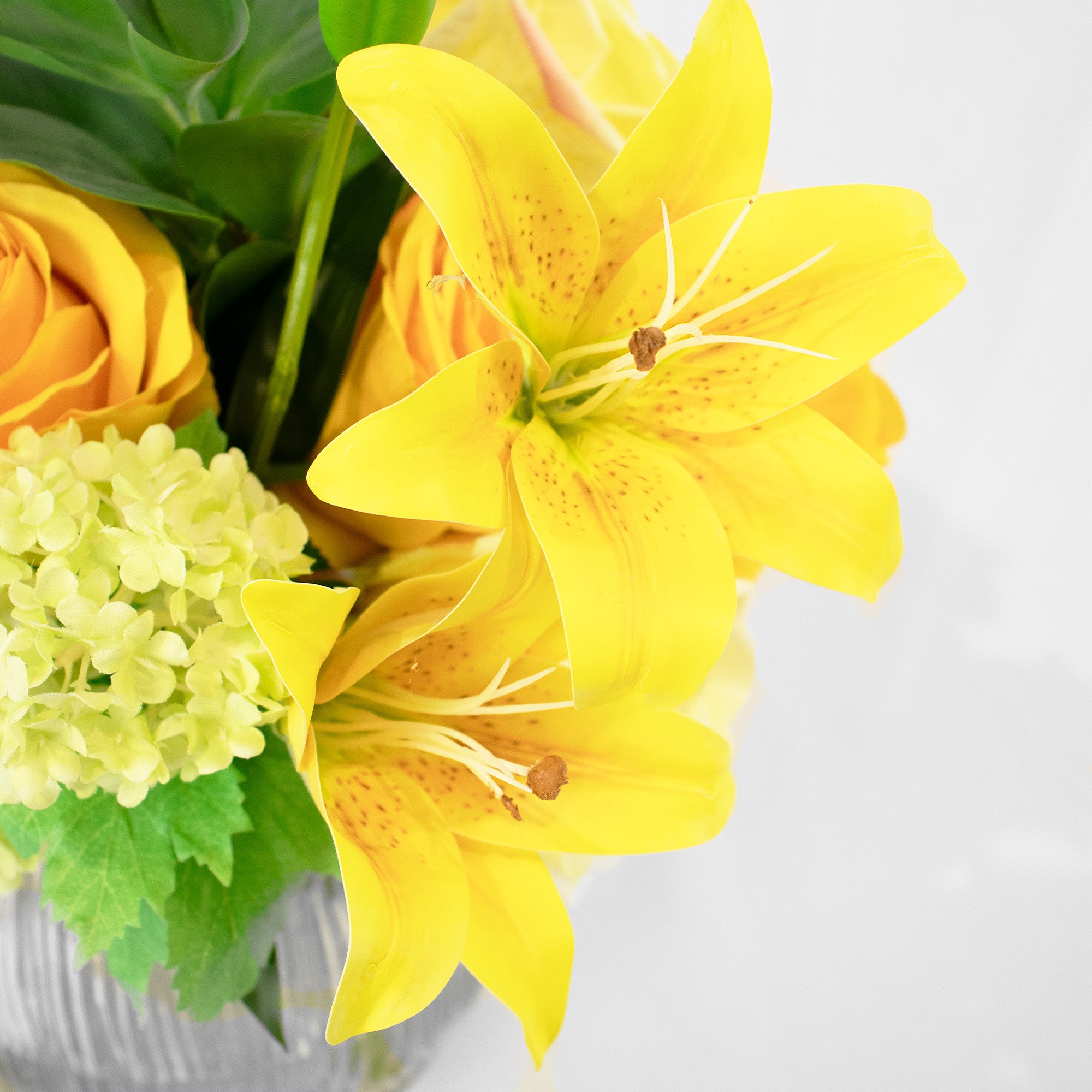 43cm Faux Lily & Rose Arrangement