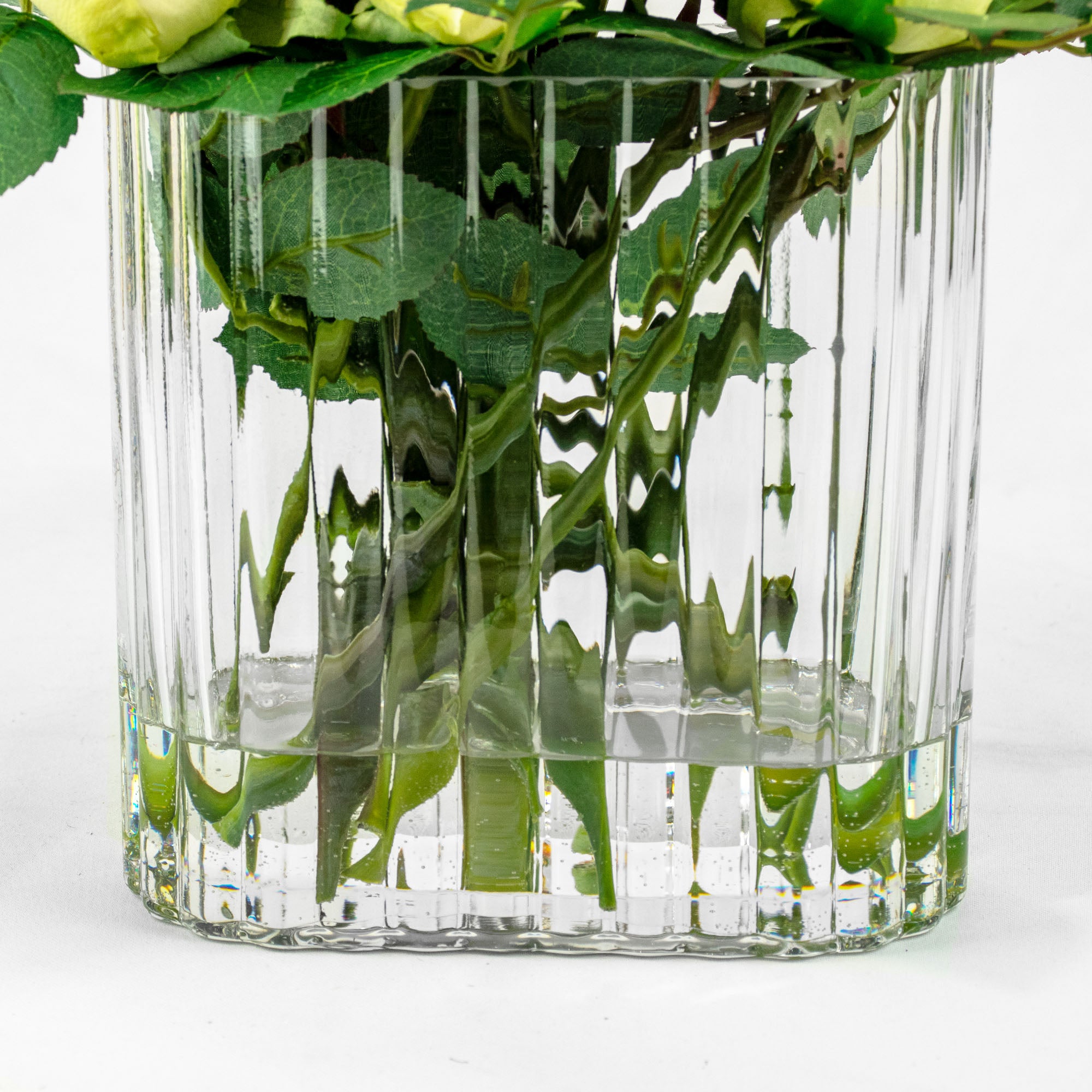 23cm Faux Rose Bud Arrangement - Mint