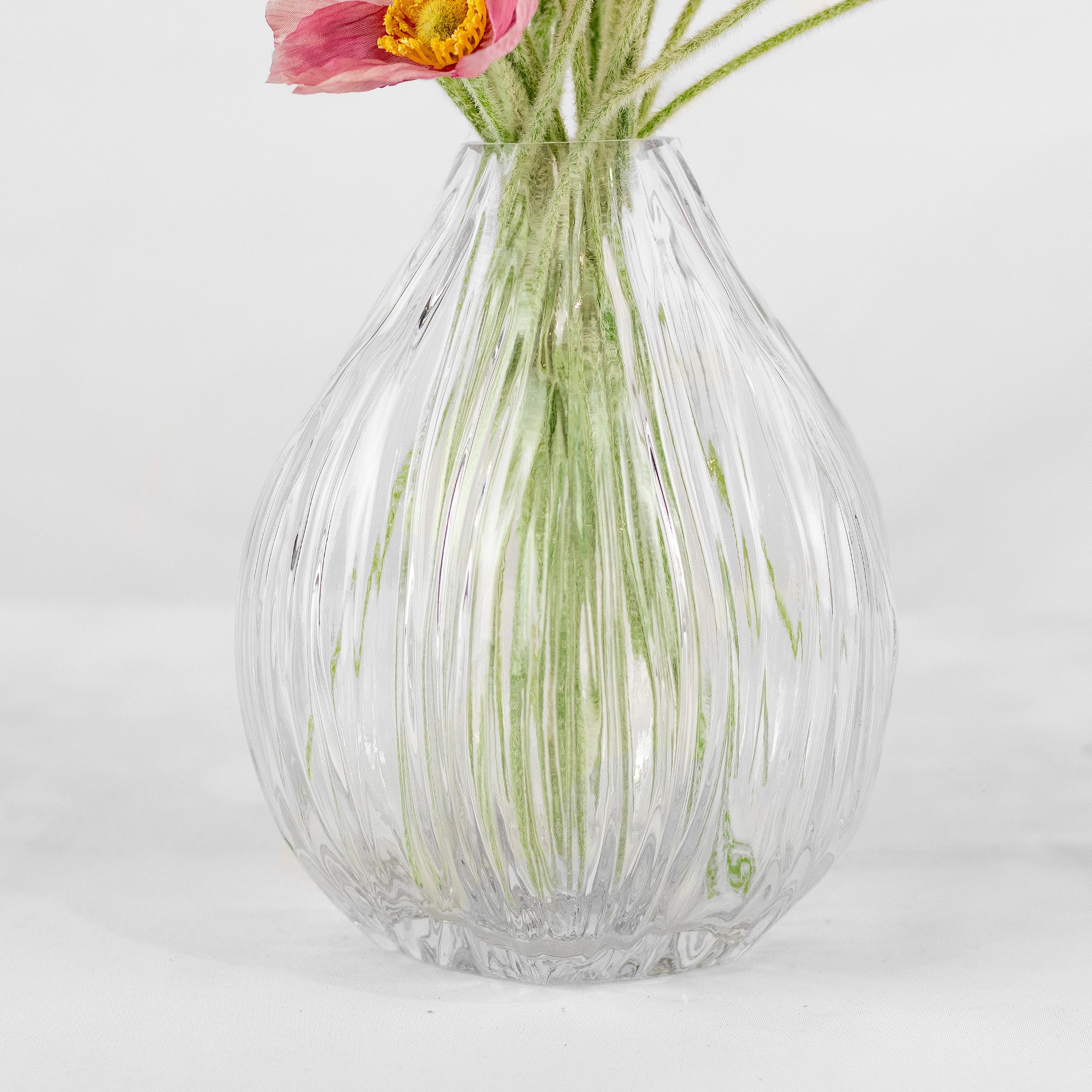50cm Faux Pink Cream Poppy Arrangement