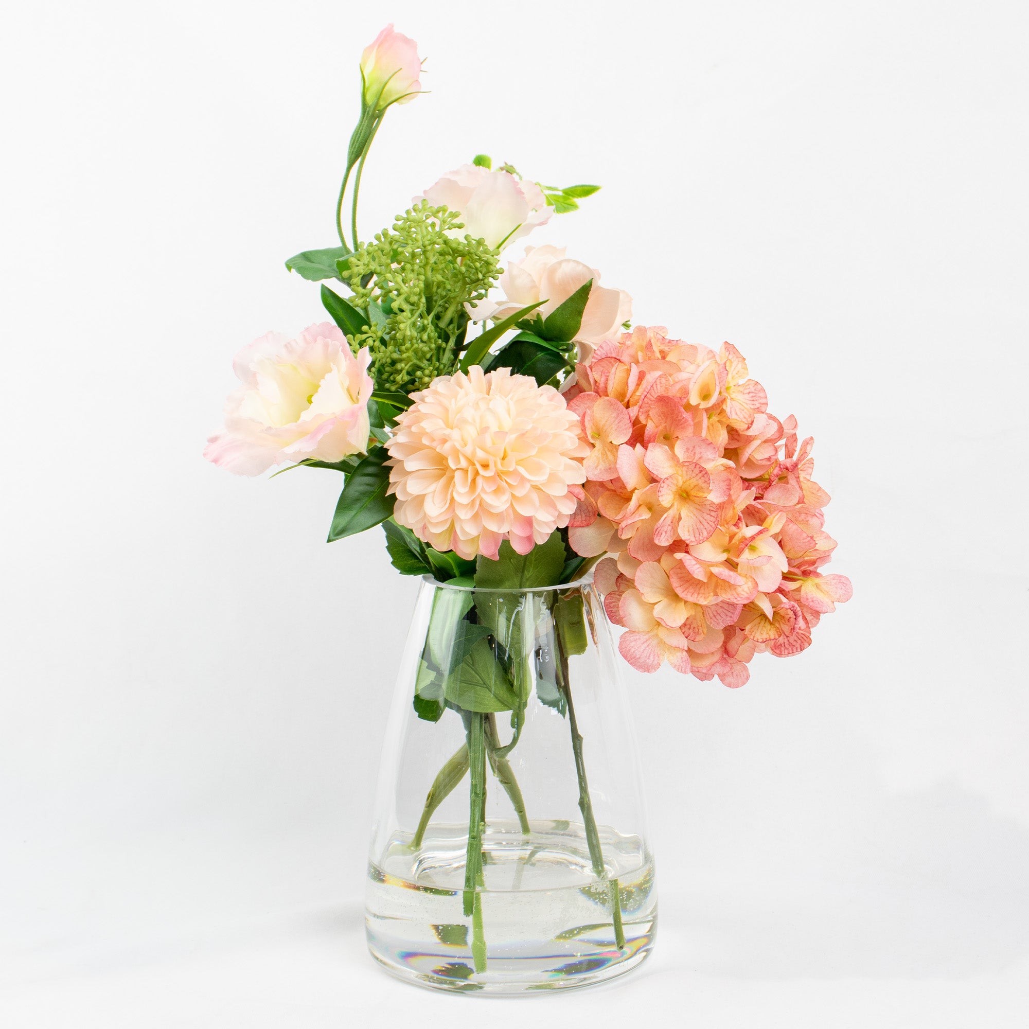 47cm Faux Hydrangea Pom-Pom Arrangement - Pink