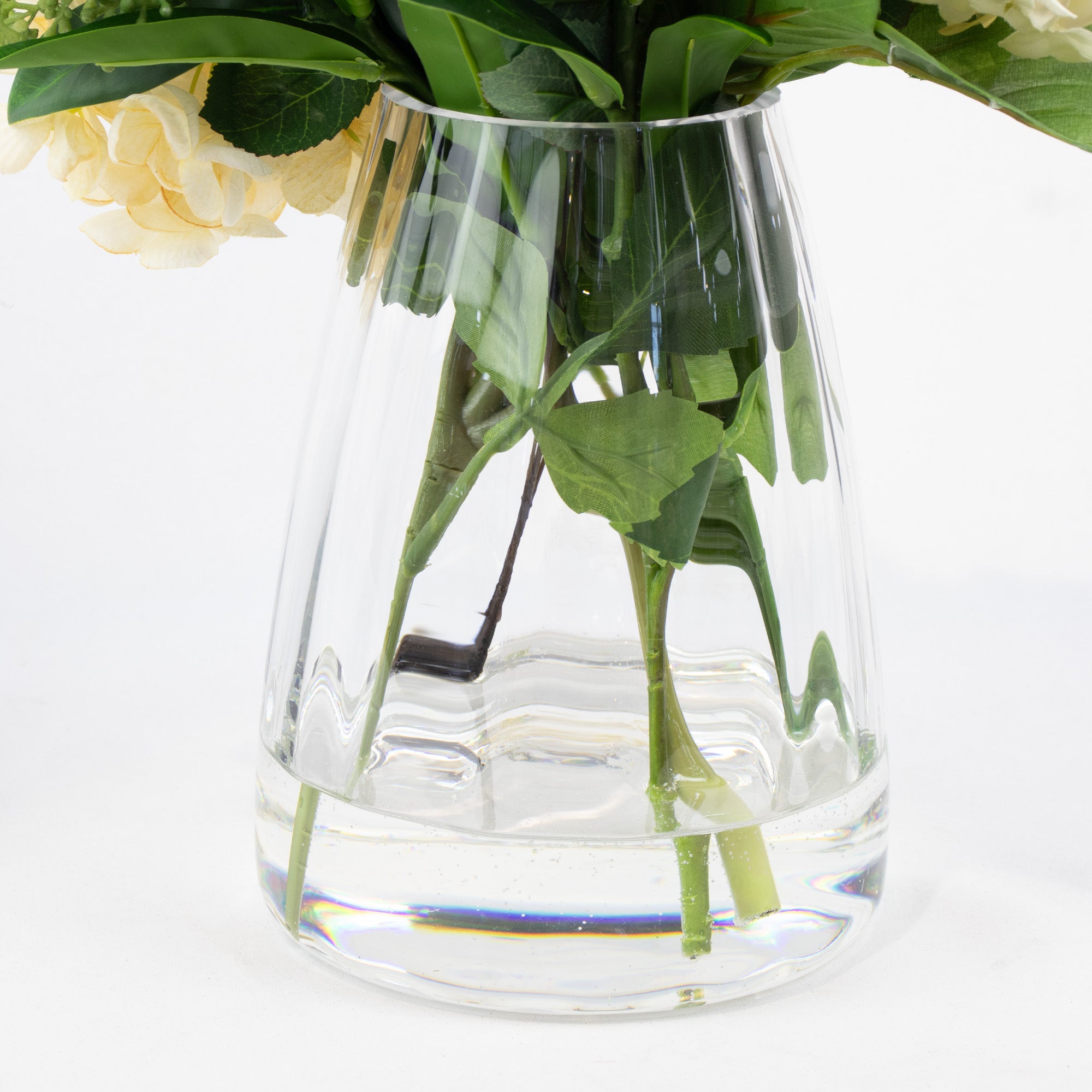 47cm Faux Hydrangea Pom-Pom Arrangement - Cream