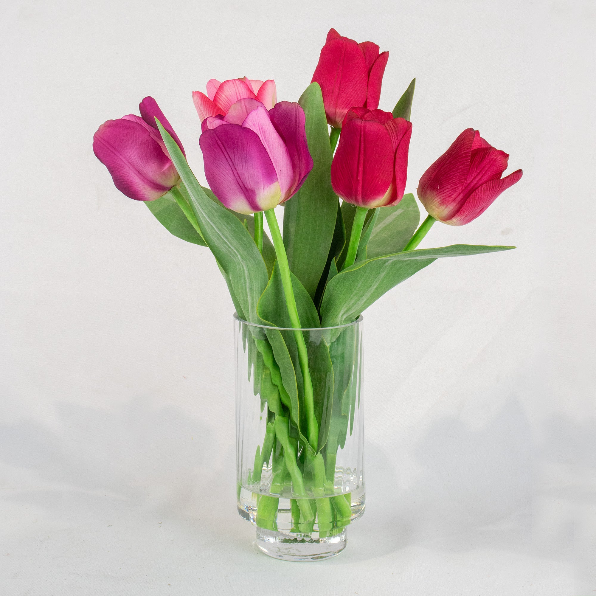 39cm Faux Pink Tulip Mix Arrangement
