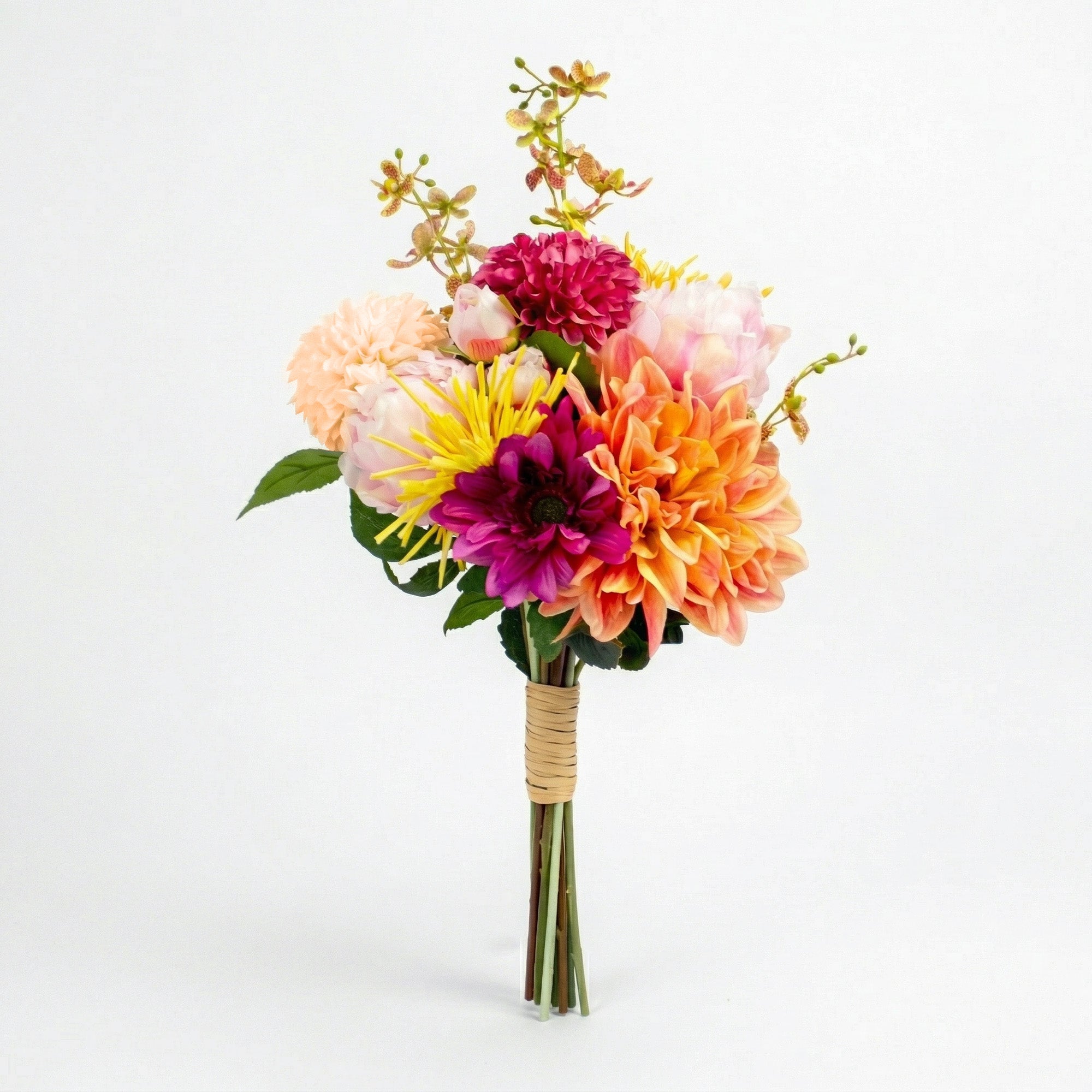 Coral Sunset Silk Flower Bouquet