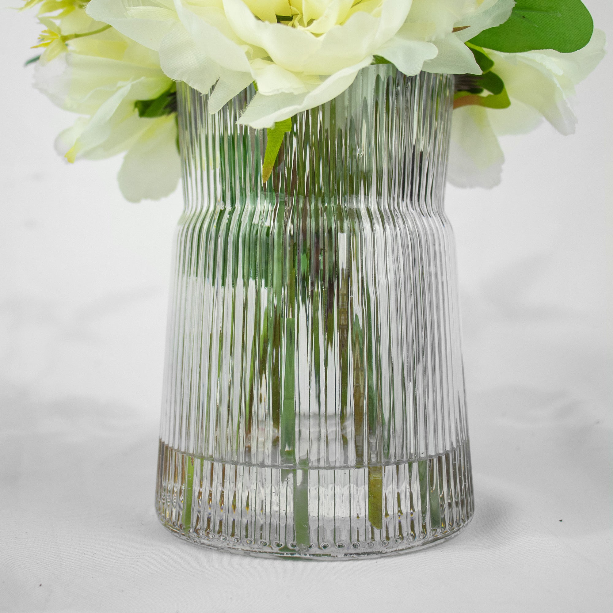 60cm Faux White Scabiosa & Peony Arrangement