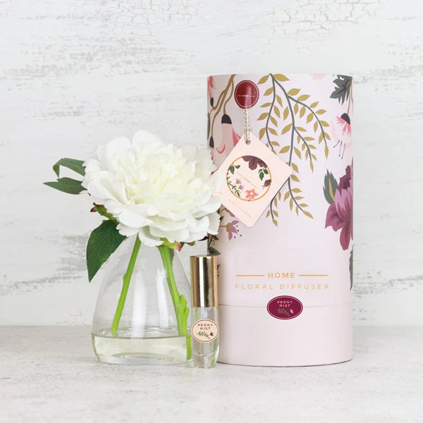 Fake white peony vase with perfume