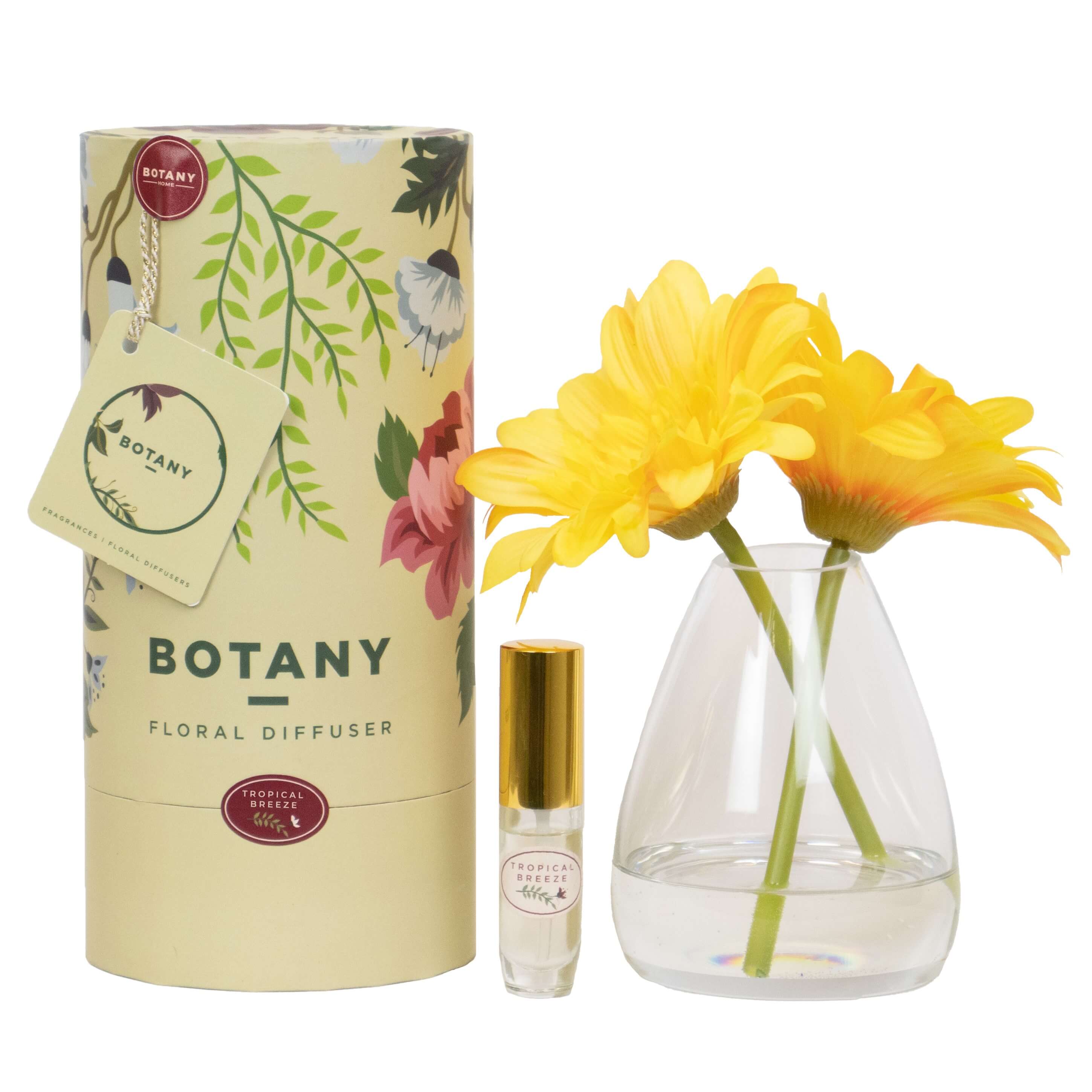 Artificial yellow daisy flower arrangement with perfume spray