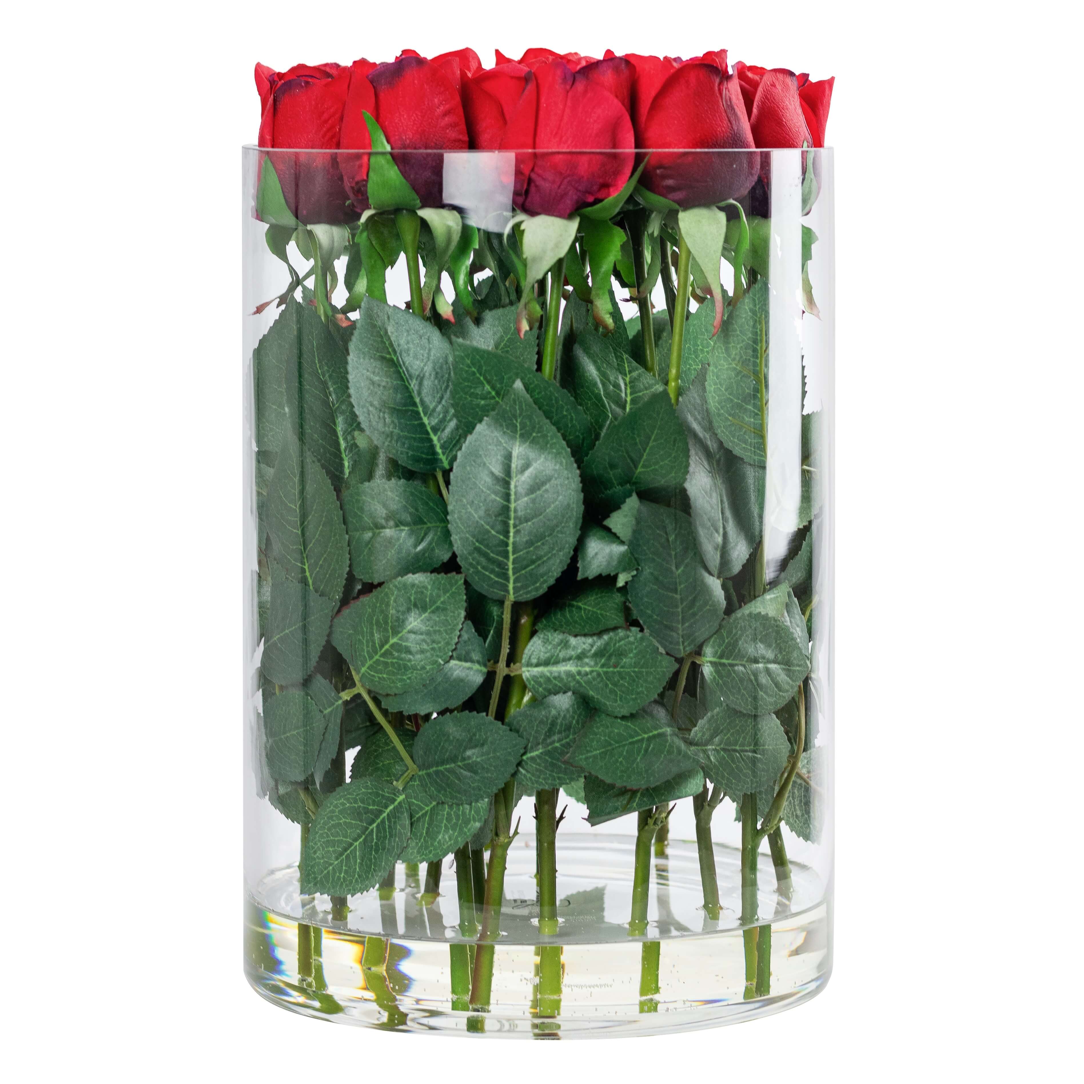 Artificial red rose flower arrangement