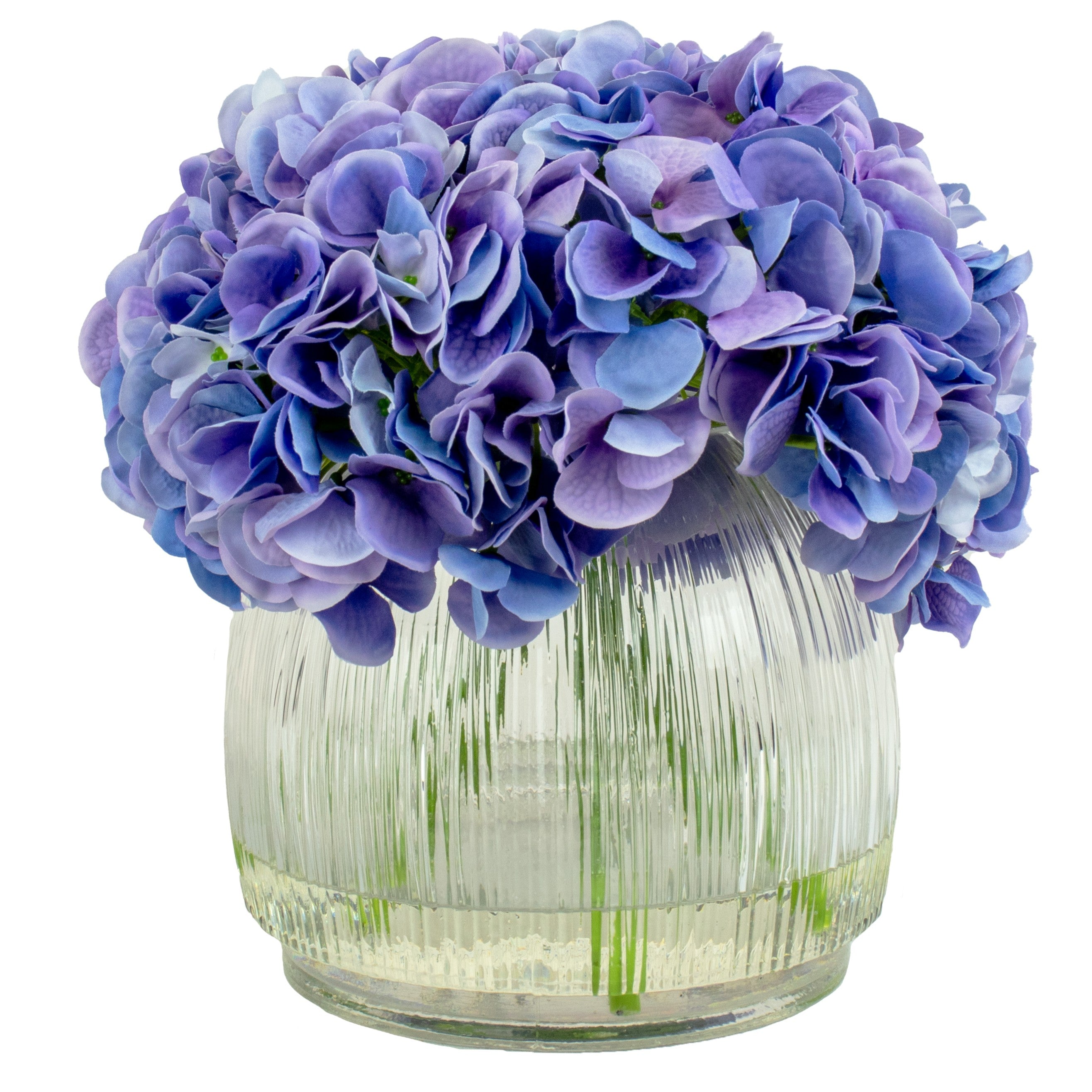 28cm Faux Dark Blue Hydrangea Arrangement