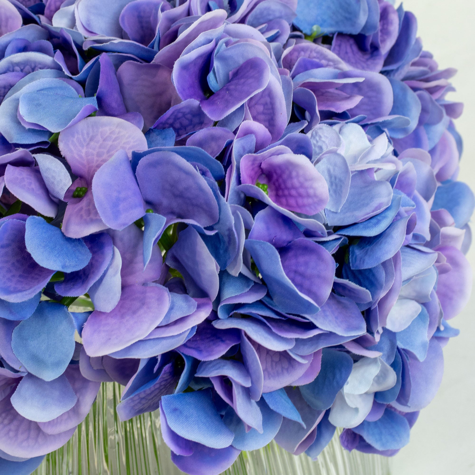 28cm Faux Dark Blue Hydrangea Arrangement