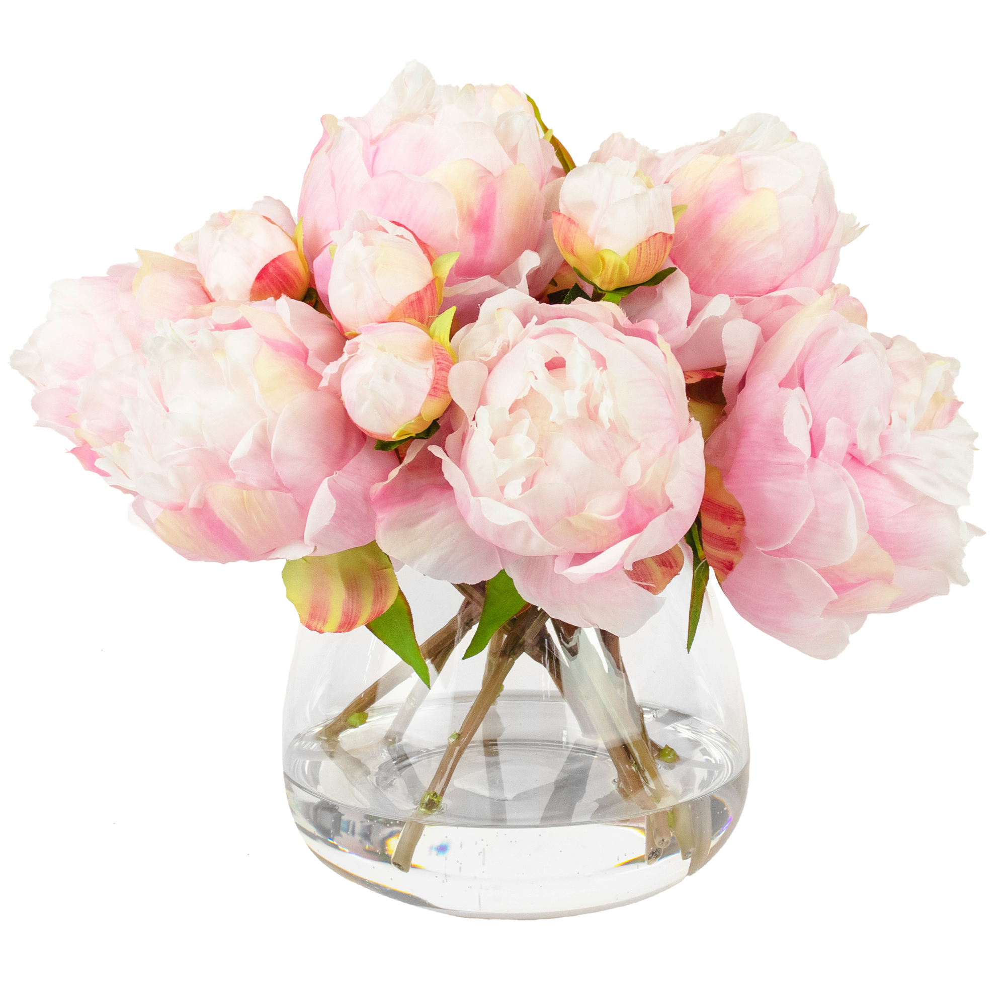 34cm Faux Pink Peony Arrangement