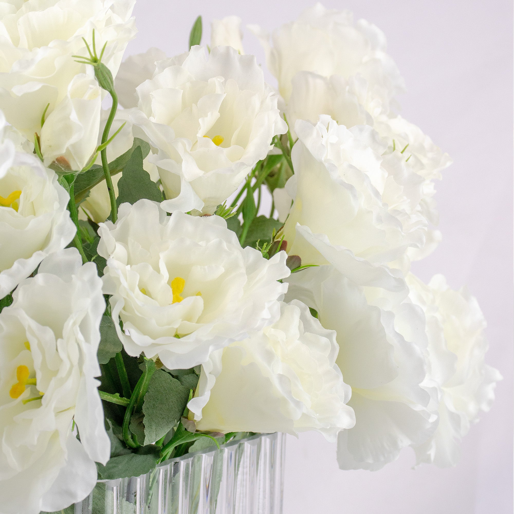 42cm Faux White Lisianthus Arrangement